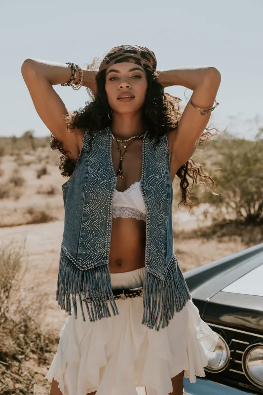 Taysha Denim Vest made by bohme