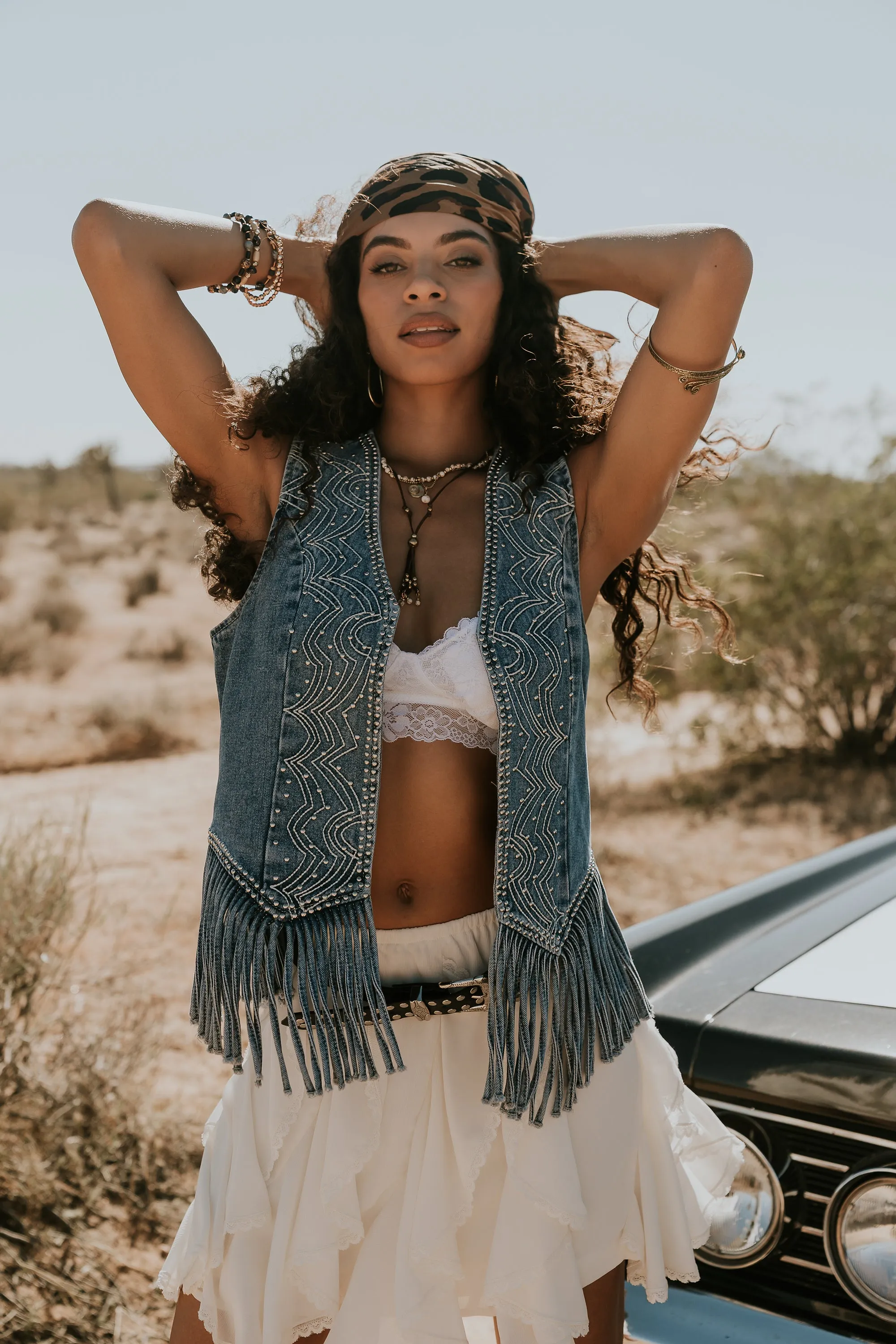 Taysha Denim Vest sold by bohme