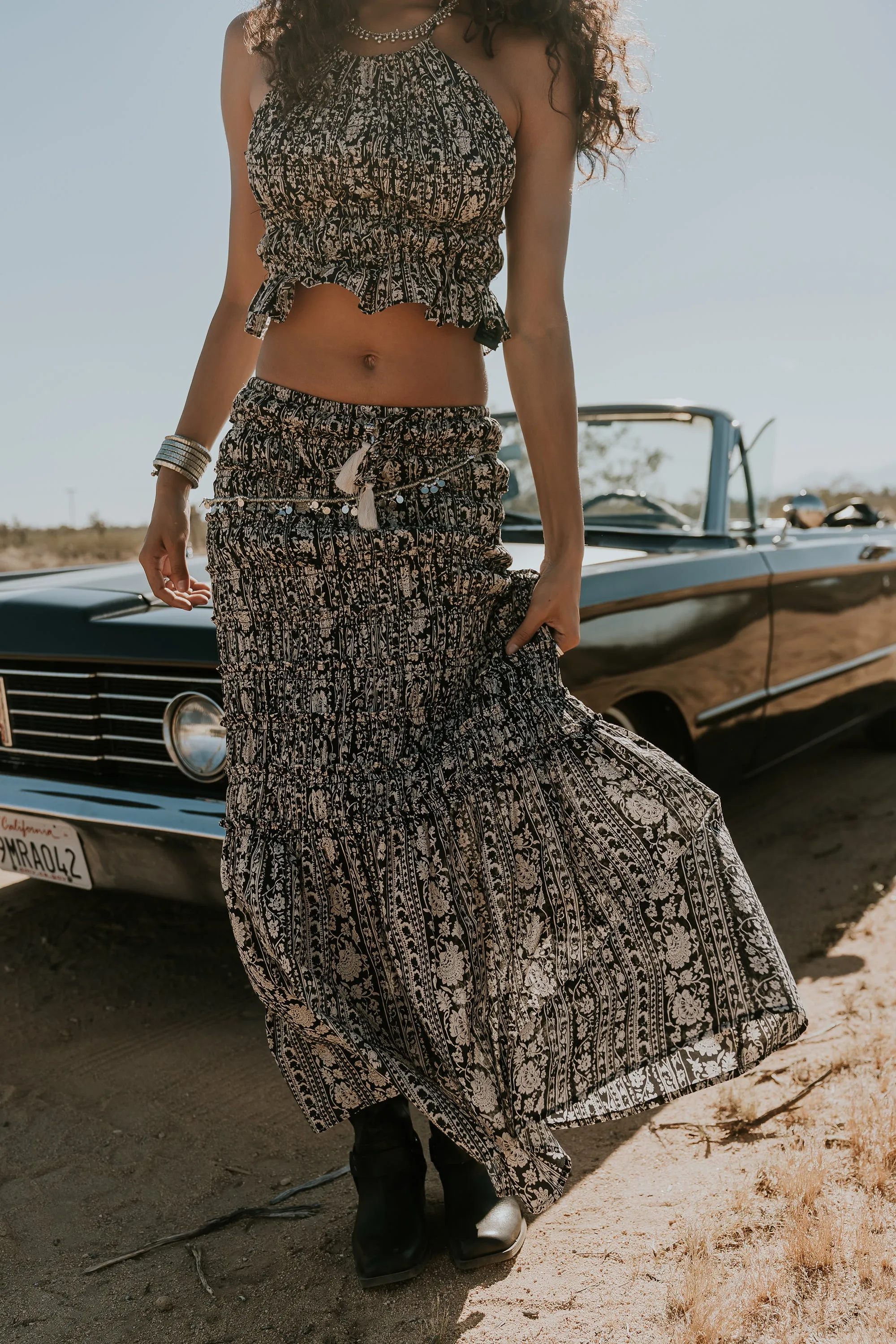 Aailyah Smocked Maxi Skirt sold by bohme product image thumbnail 5