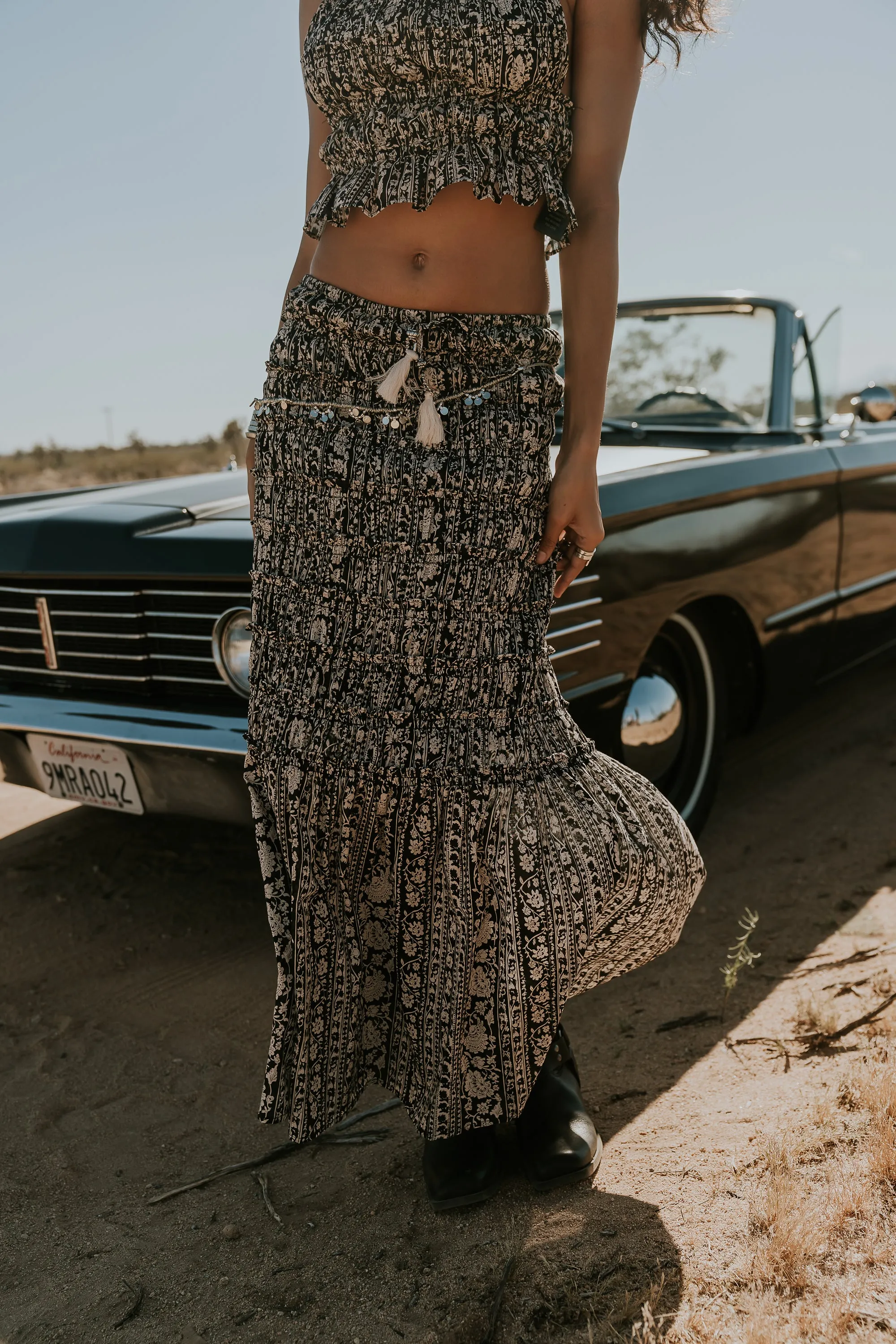 Aailyah Smocked Maxi Skirt sold by bohme product image thumbnail 4