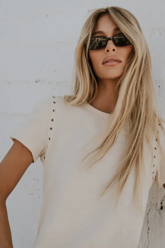 Genesis Grommet Top in Bone - FINAL SALE made by bohme