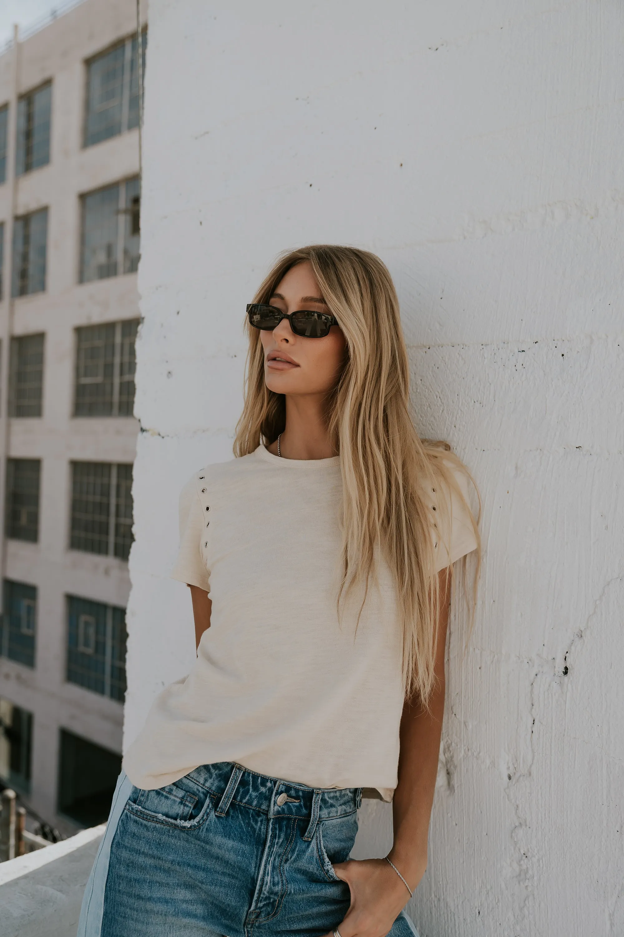 Genesis Grommet Top in Bone - FINAL SALE sold by bohme product image thumbnail 2