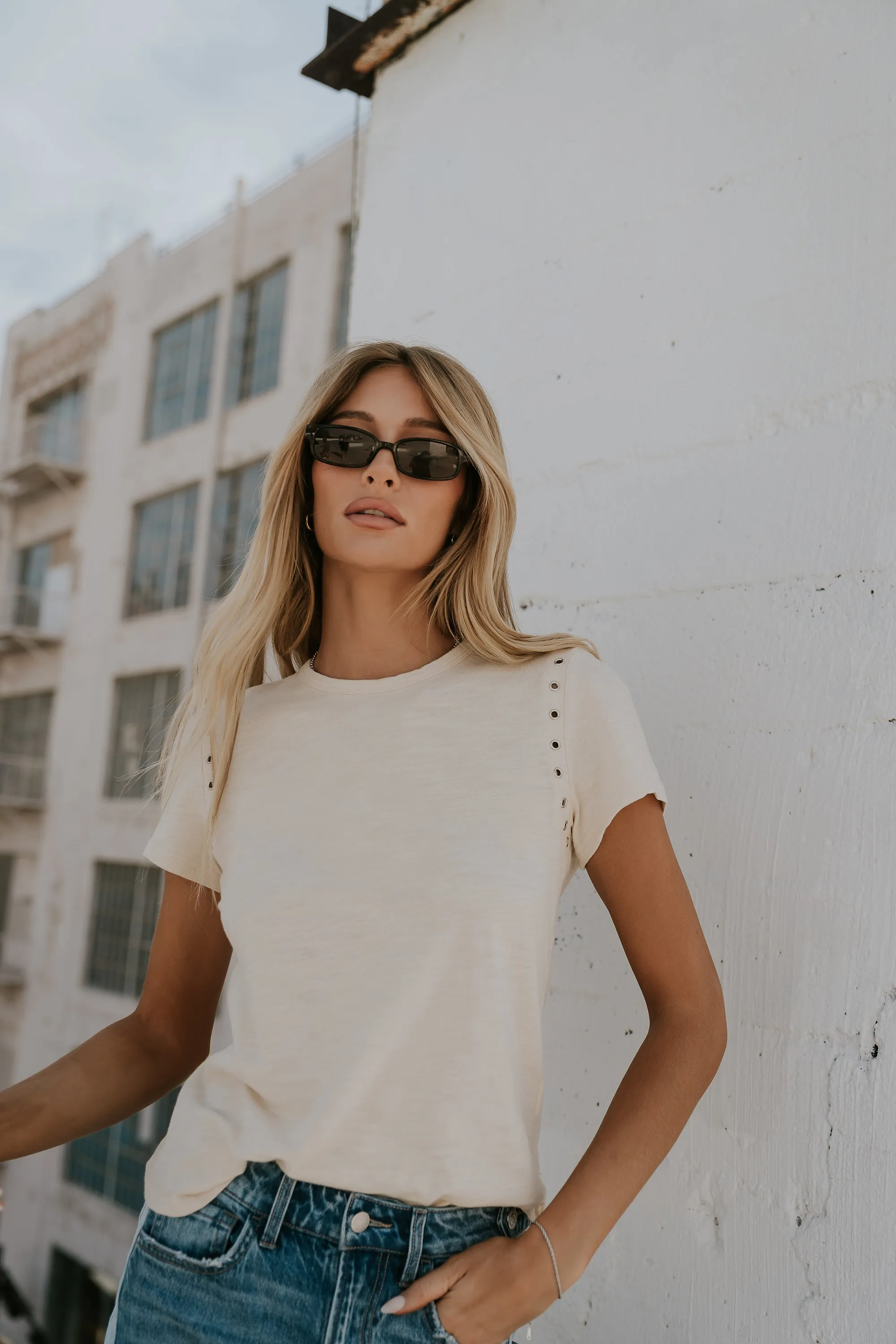 Genesis Grommet Top in Bone - FINAL SALE sold by bohme product image thumbnail 3