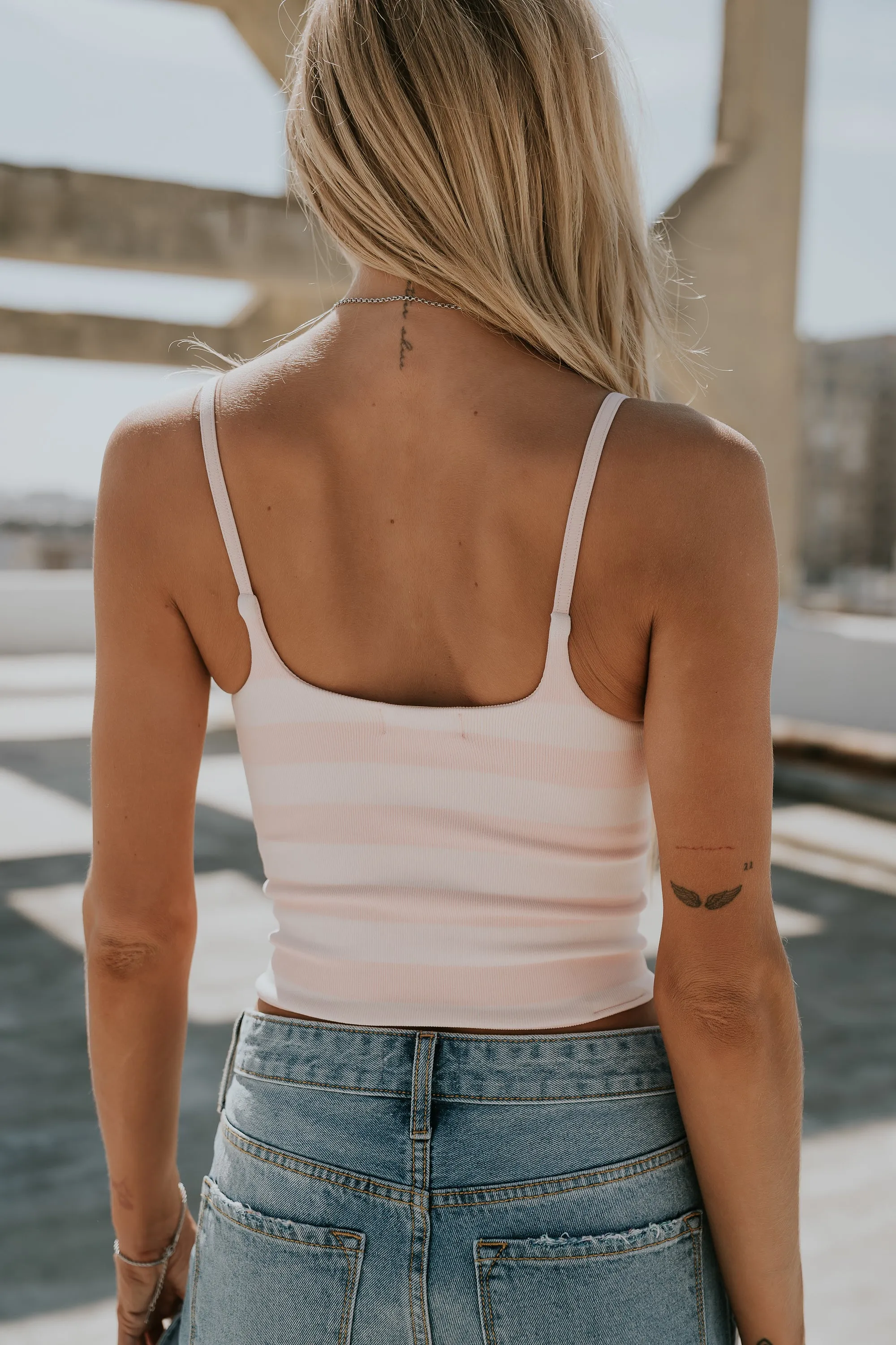 Taisley Striped Cropped Tank in Pink sold by bohme product image thumbnail 5