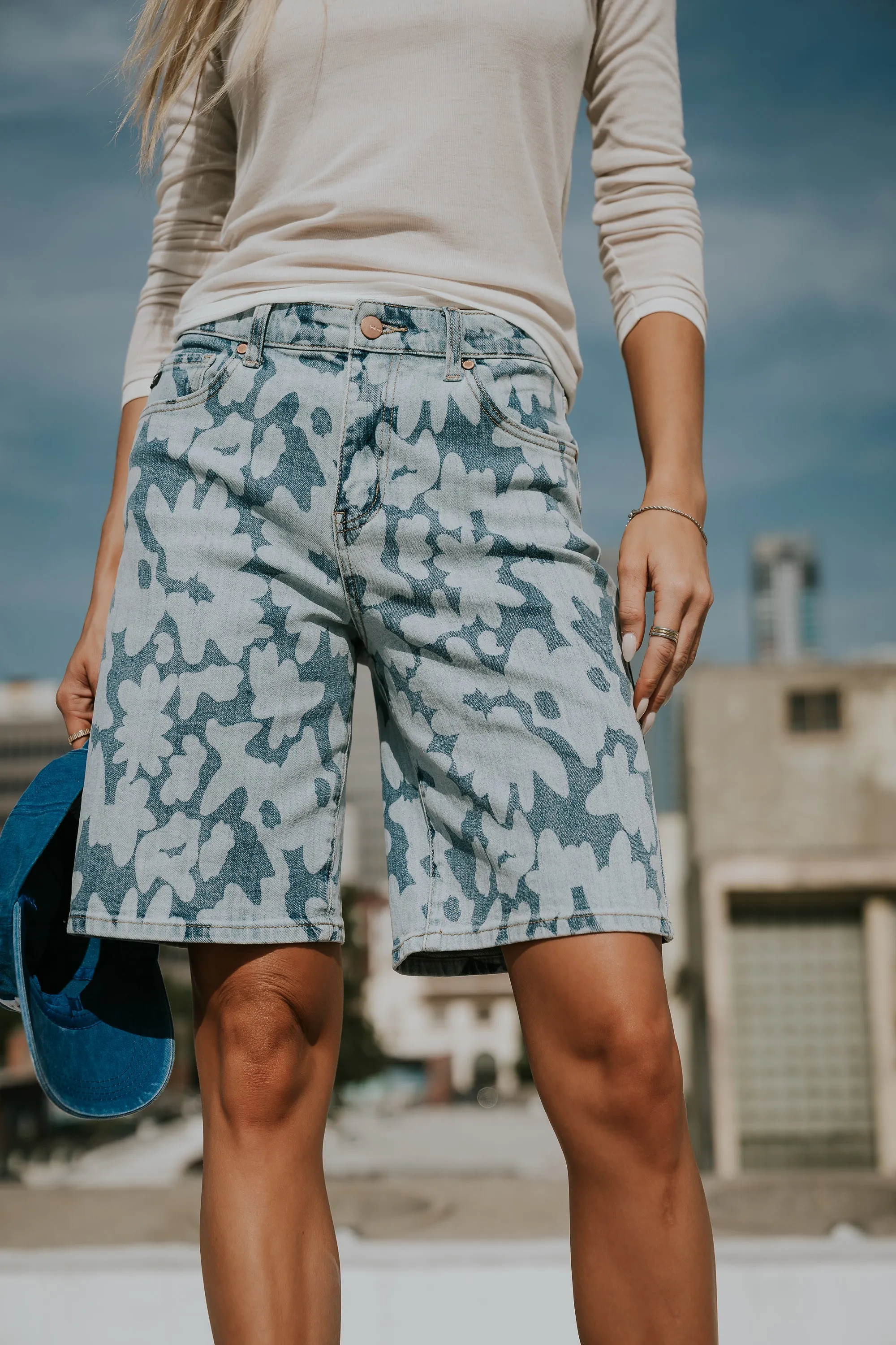 Declan Floral Bermuda Denim Shorts sold by bohme product image thumbnail 2
