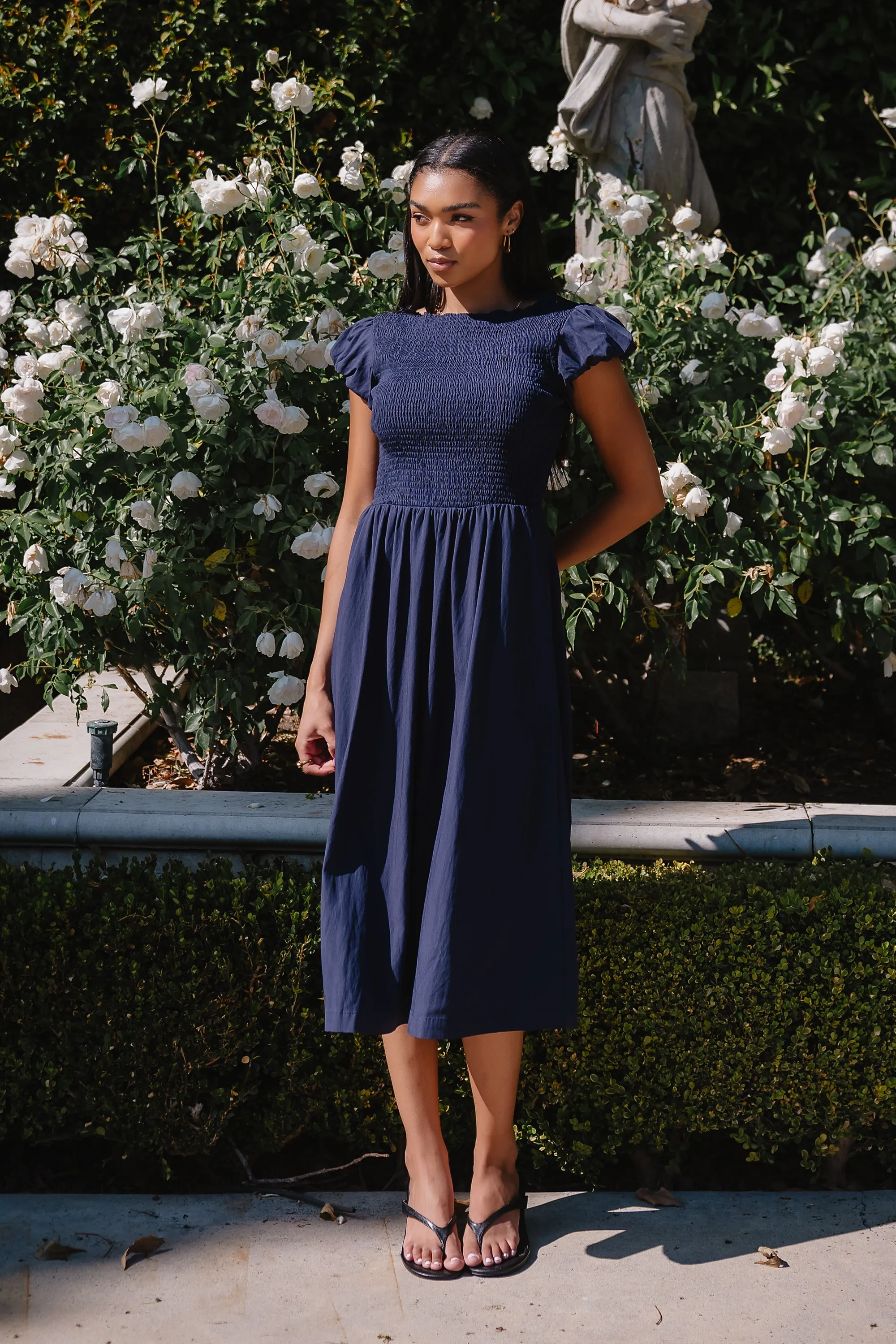 Harshell Smocked Midi Dress sold by bohme product image thumbnail 4