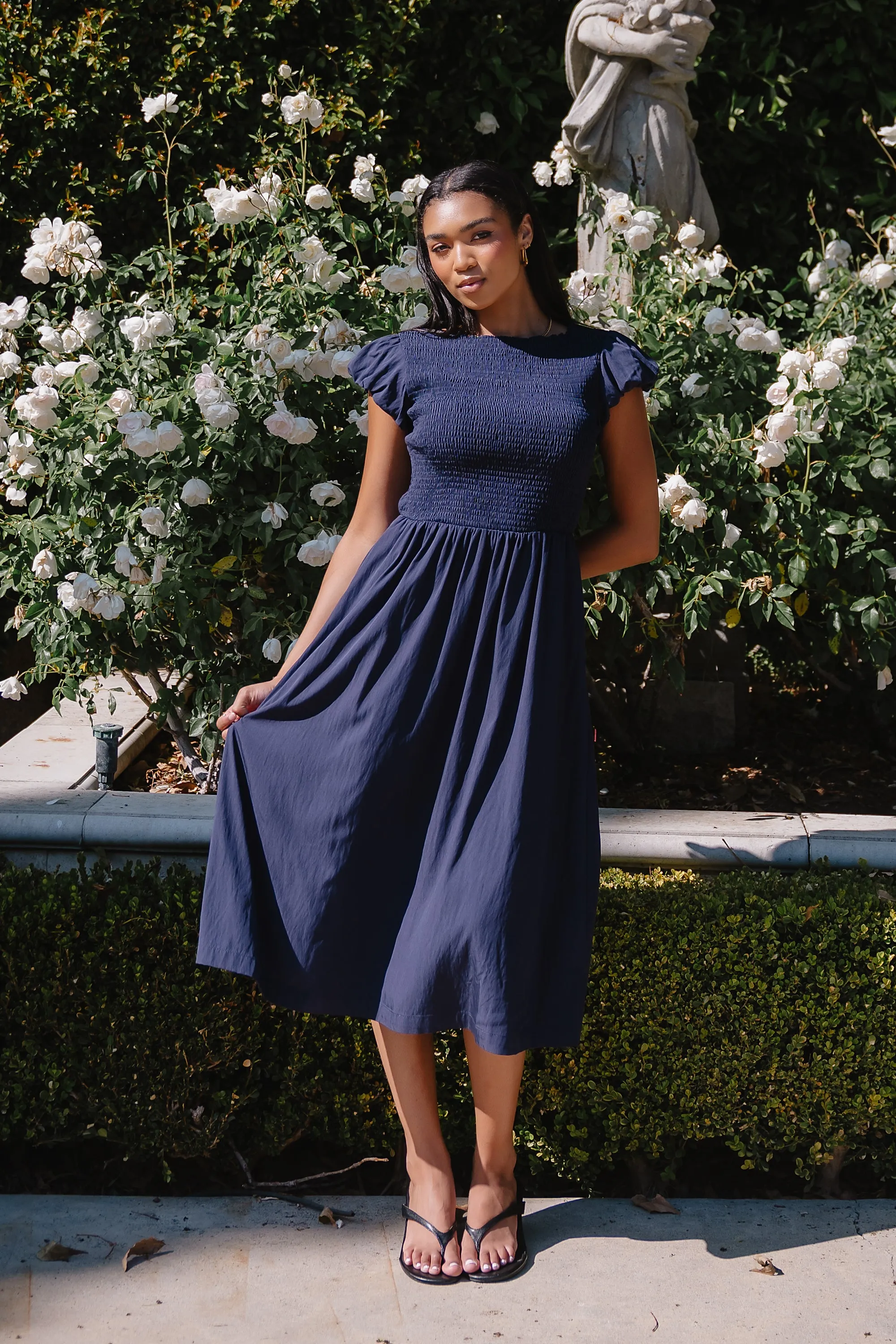 Harshell Smocked Midi Dress sold by bohme product image thumbnail 5