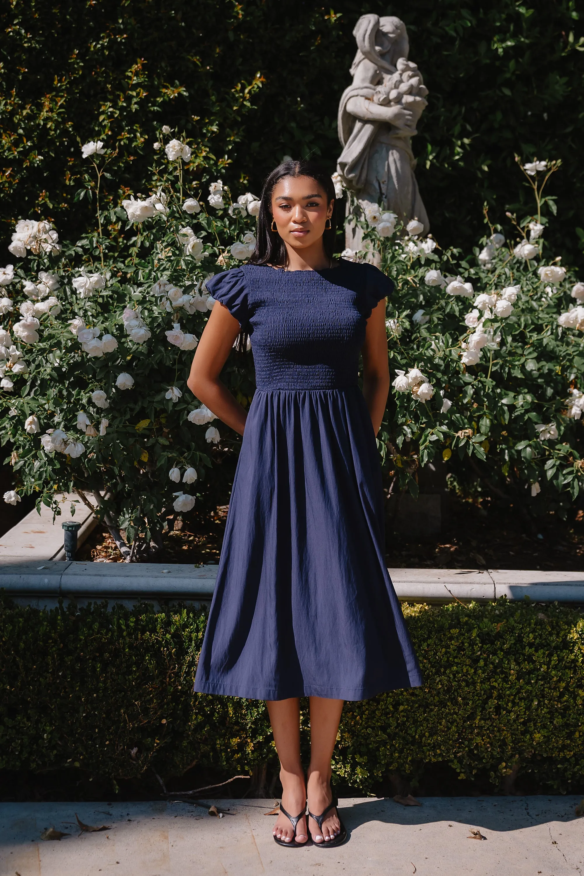 Harshell Smocked Midi Dress sold by bohme product image thumbnail 3