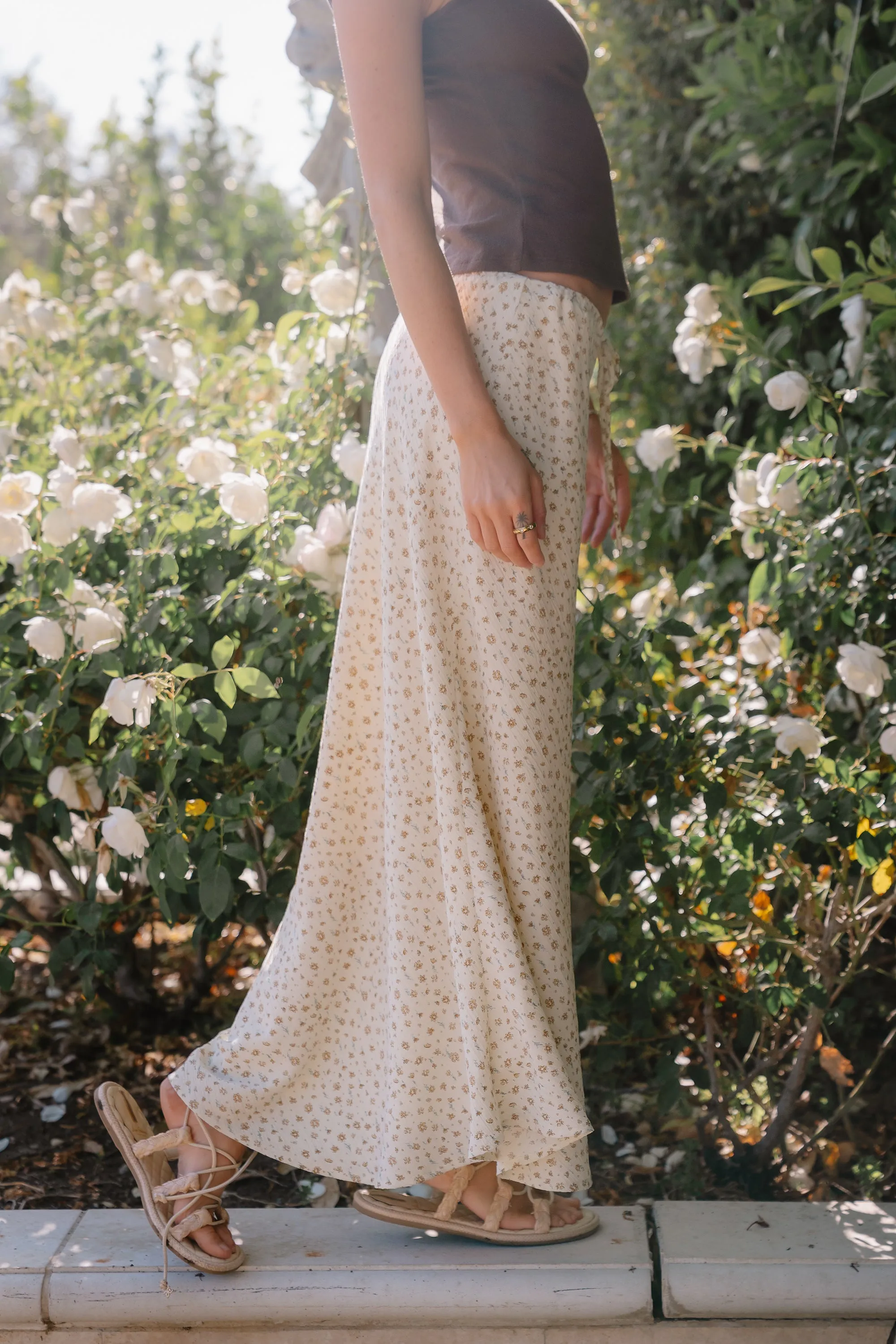 Moxie Floral Maxi Skirt in Butter Yellow sold by bohme product image thumbnail 5
