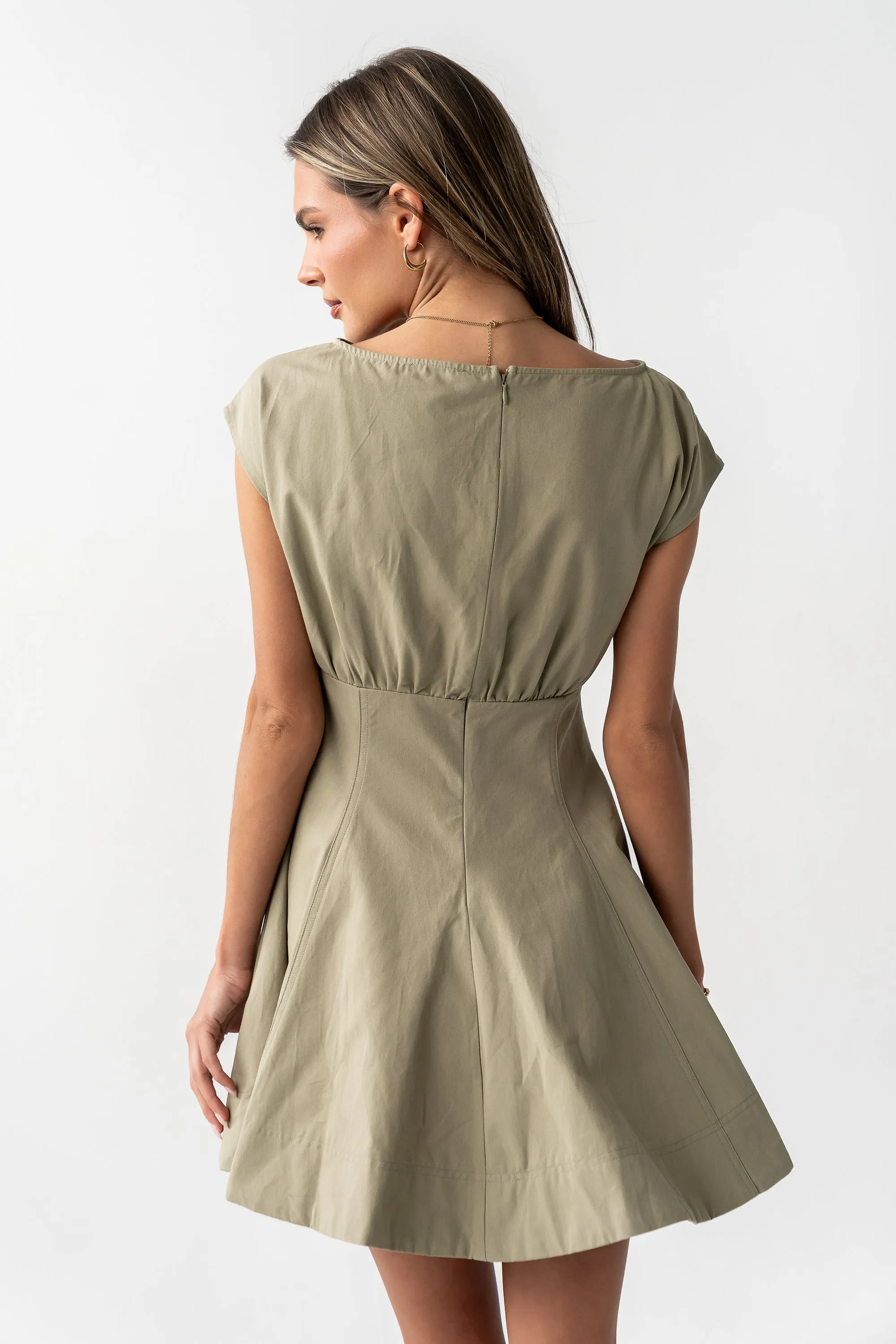 Kinzey Mini Dress in Olive sold by bohme product image thumbnail 5