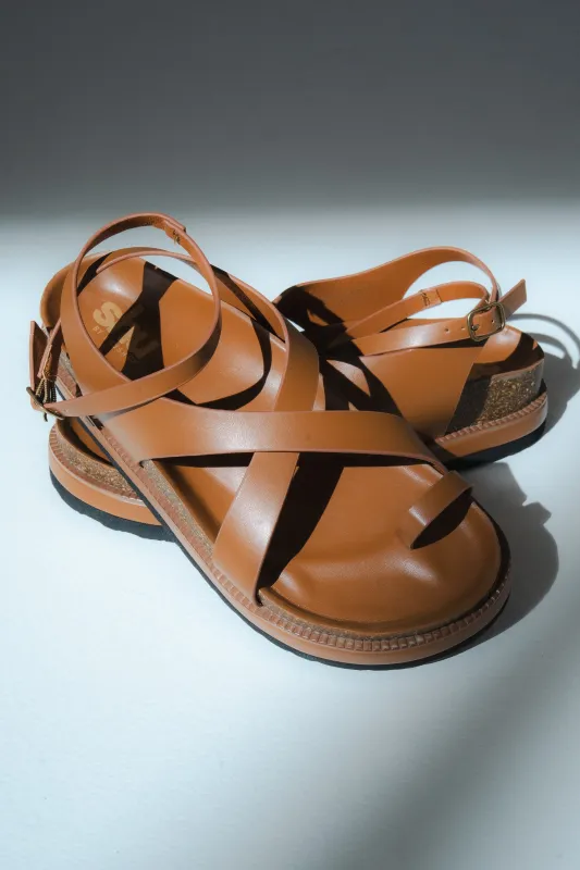 Carol Strappy Sandal in Tan made by bohme