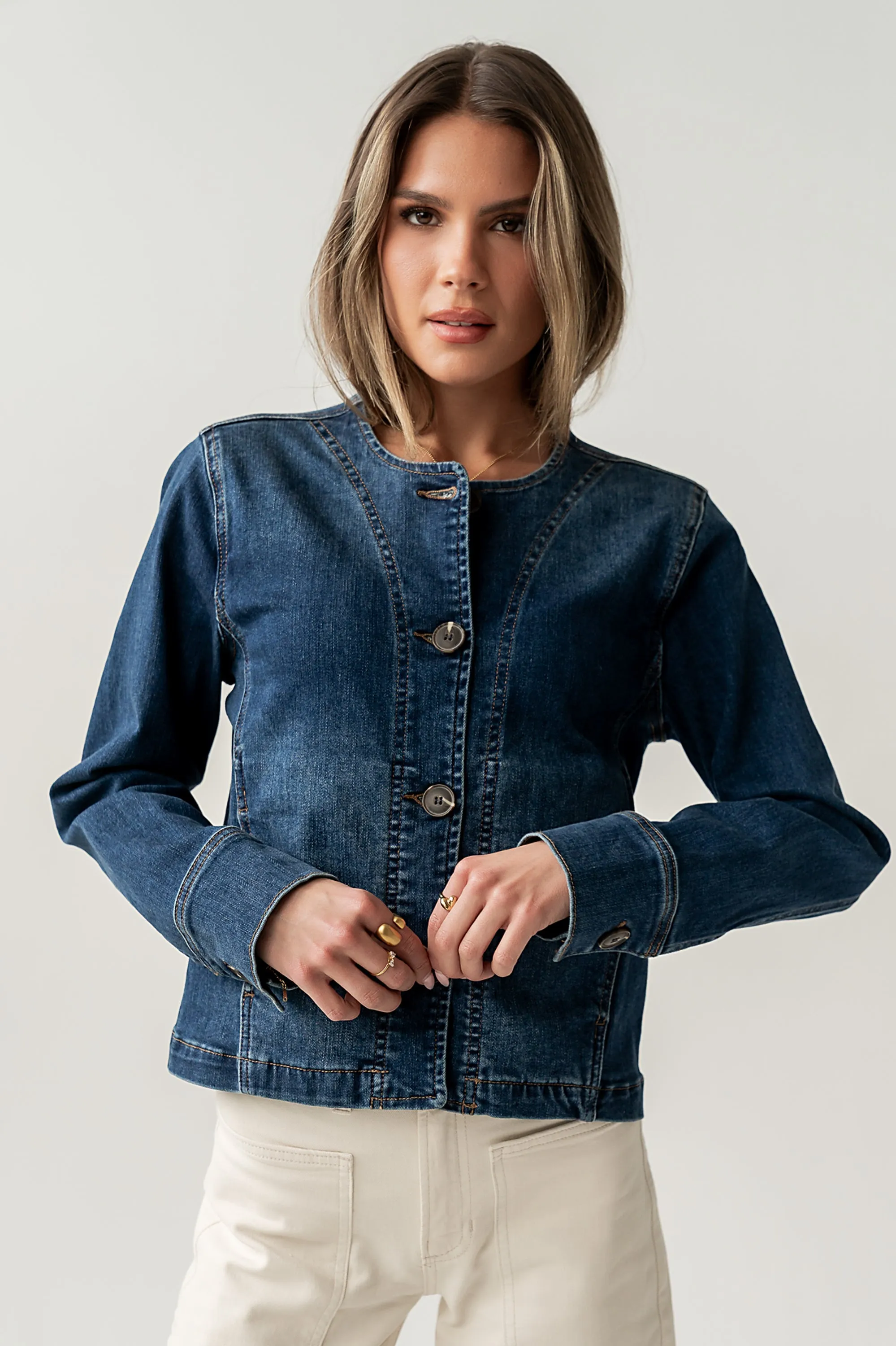 Cozette Barrel Jacket in Dark Wash sold by bohme product image thumbnail 5