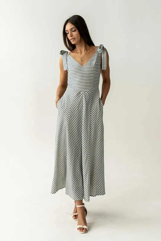 Michelle Striped Maxi Dress made by bohme