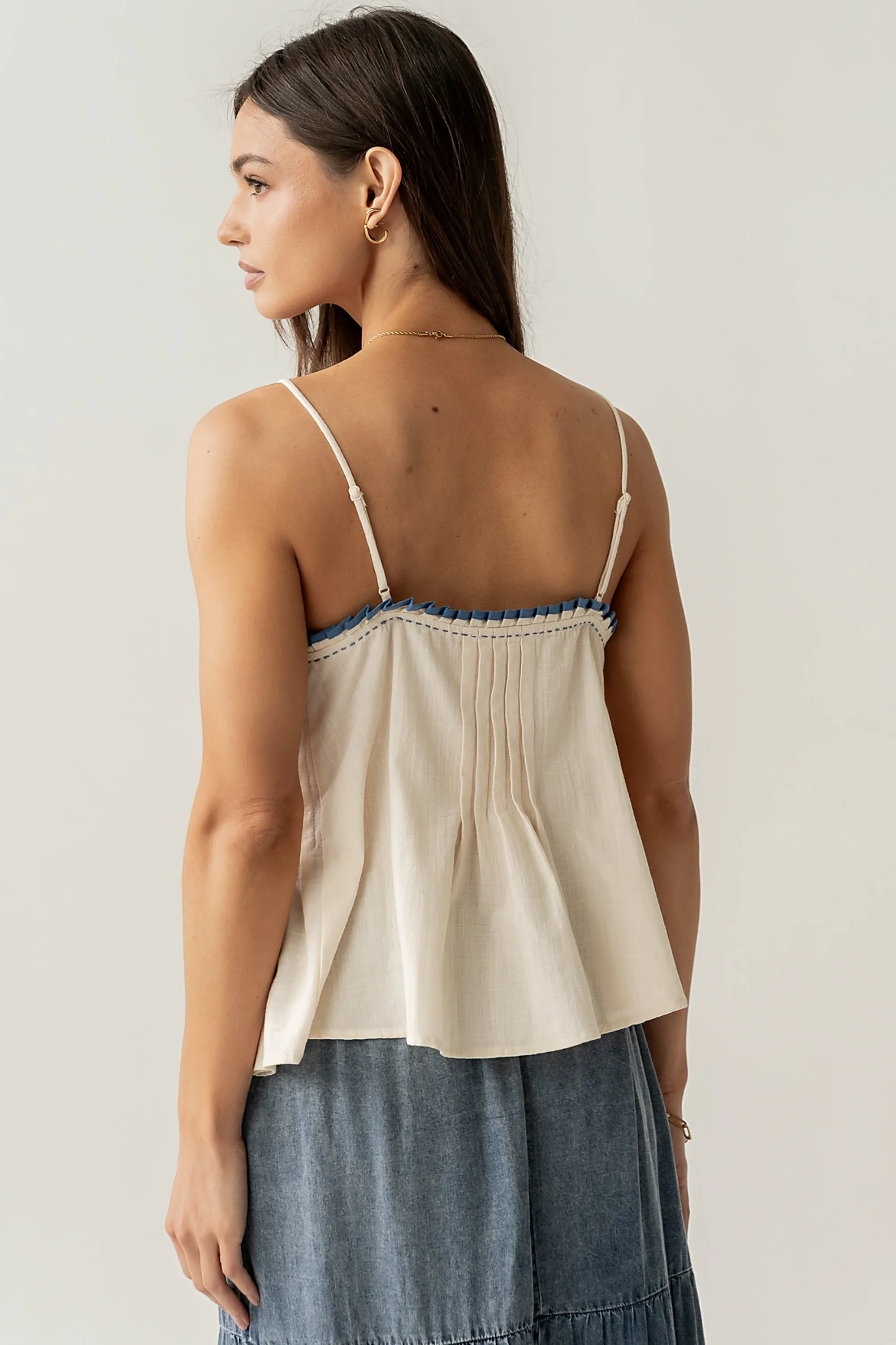 Mckell Peplum Tank Top in Natural sold by bohme product image thumbnail 4