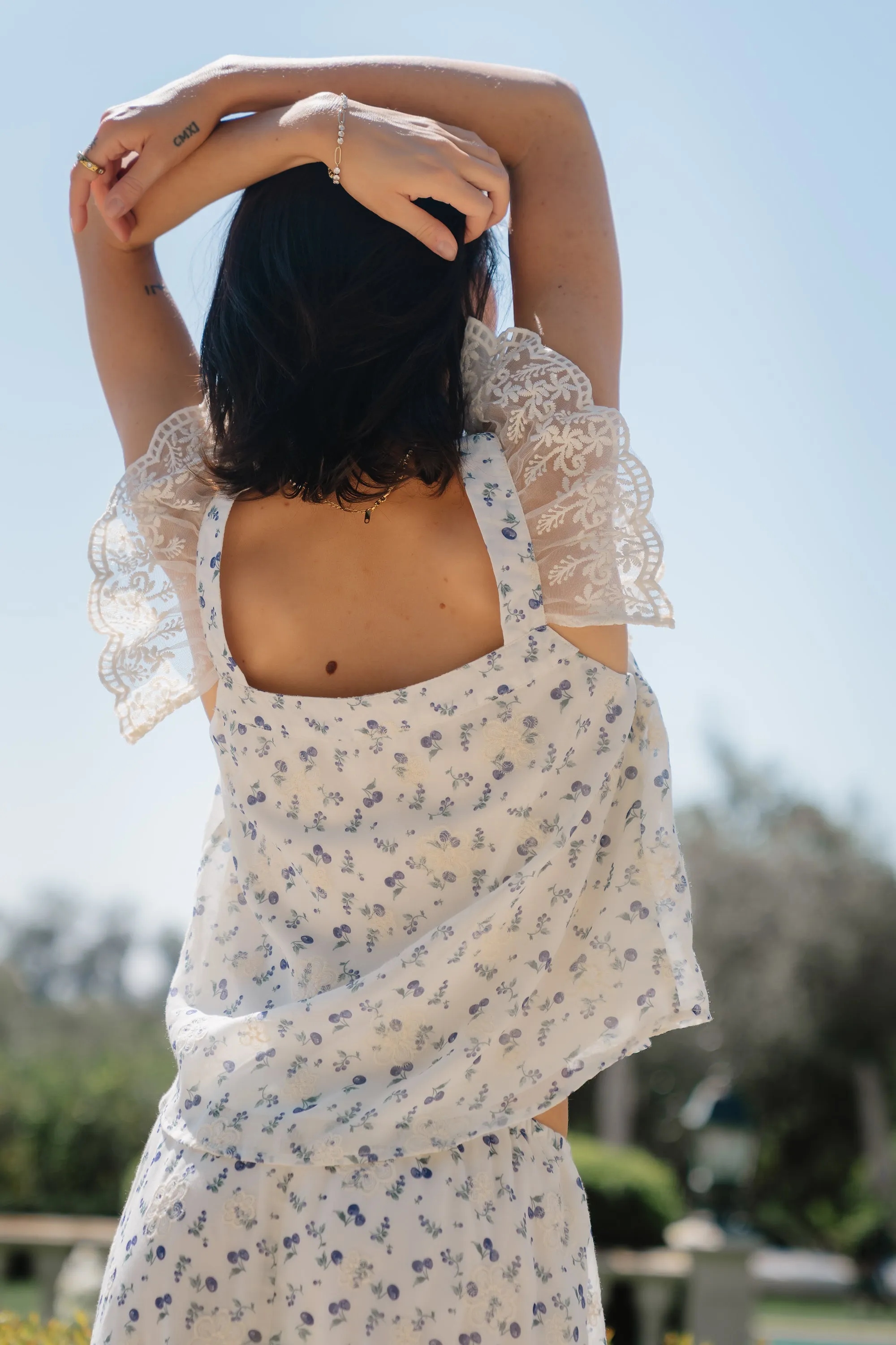 Simon Embroidered Top in Blue sold by bohme product image thumbnail 5