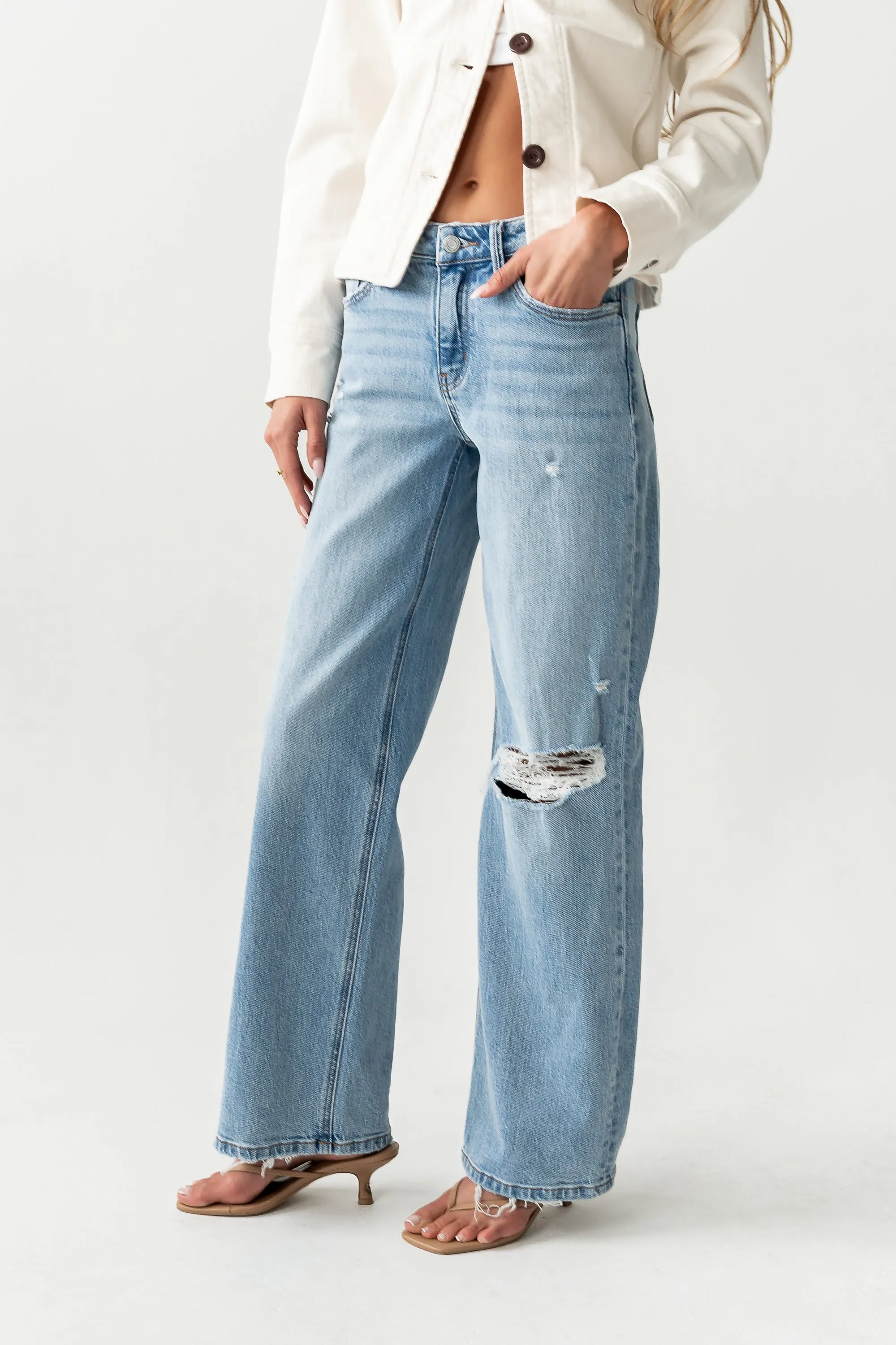 Devon Distressed Wide Leg Jeans sold by bohme product image thumbnail 4