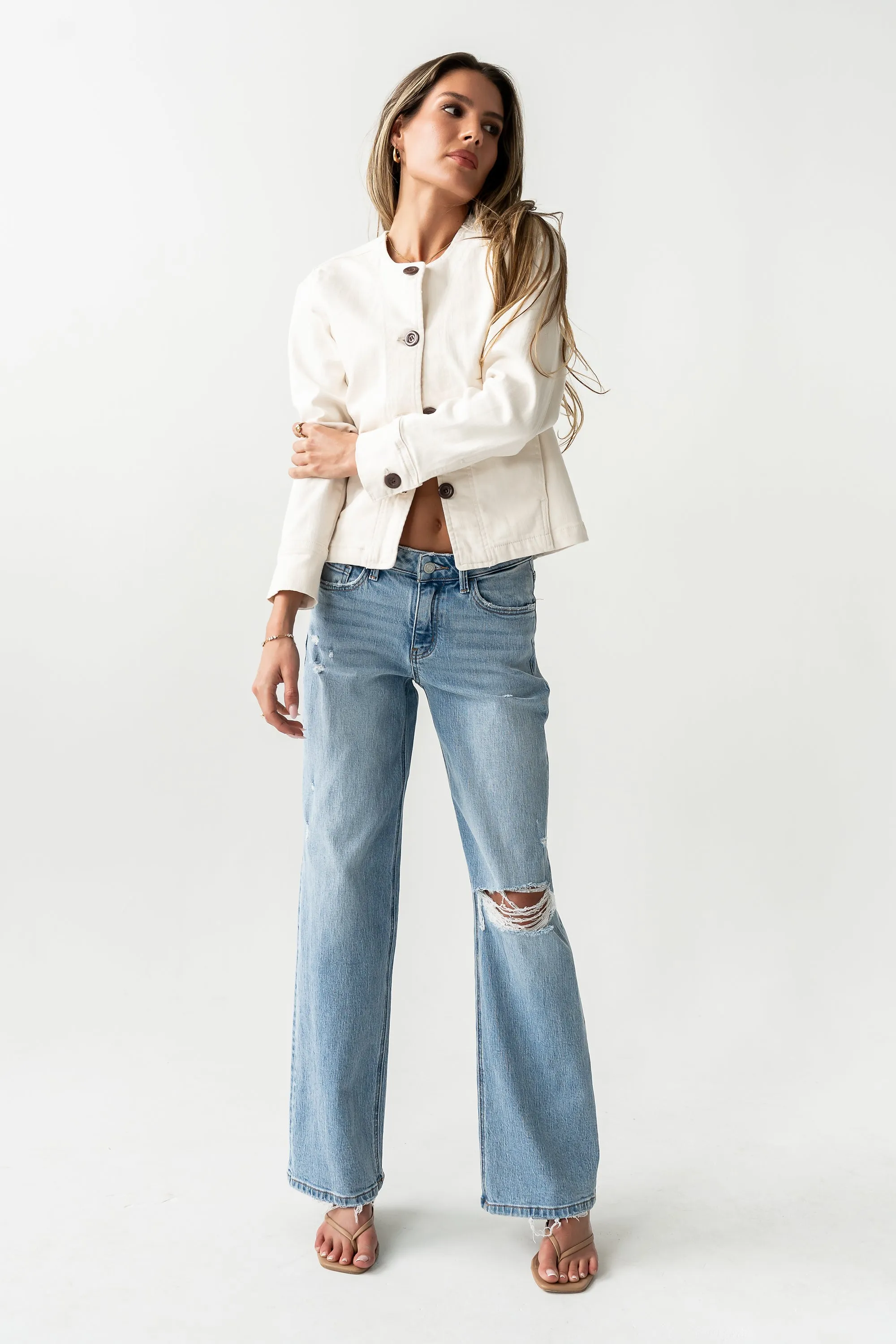 Devon Distressed Wide Leg Jeans sold by bohme product image thumbnail 5