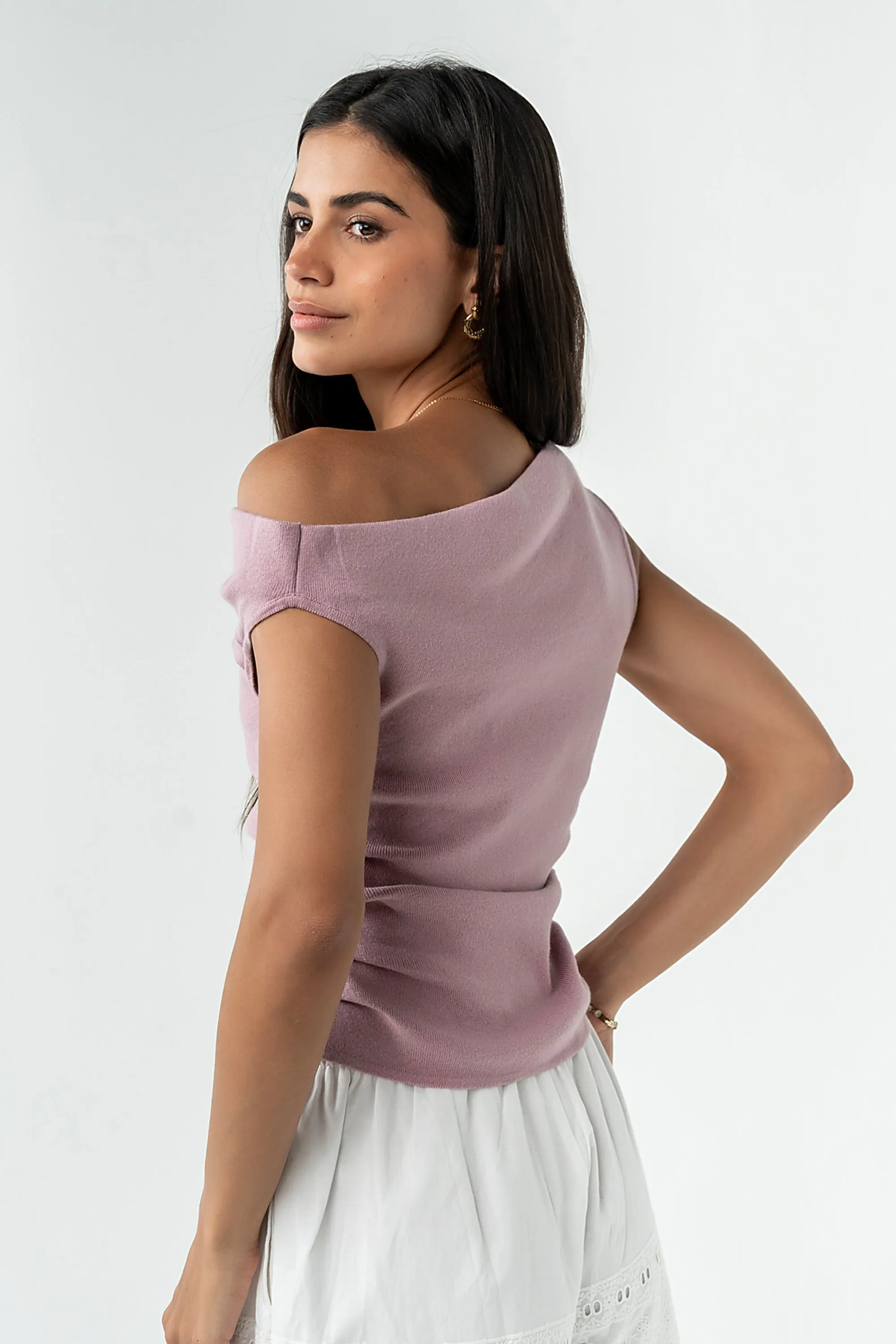 Susanna Asymmetrical Top in Mauve sold by bohme product image thumbnail 4