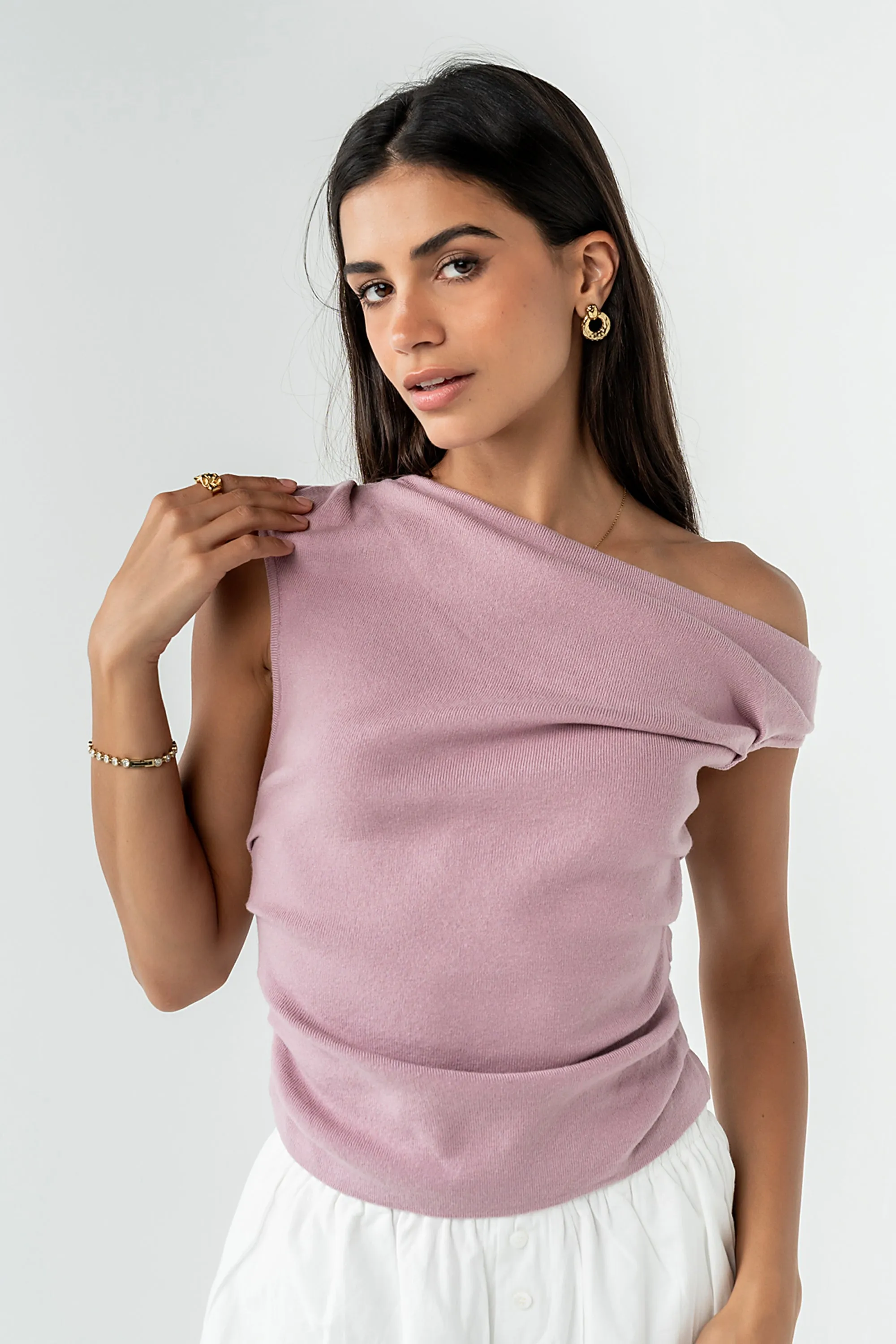Susanna Asymmetrical Top in Mauve sold by bohme product image thumbnail 5