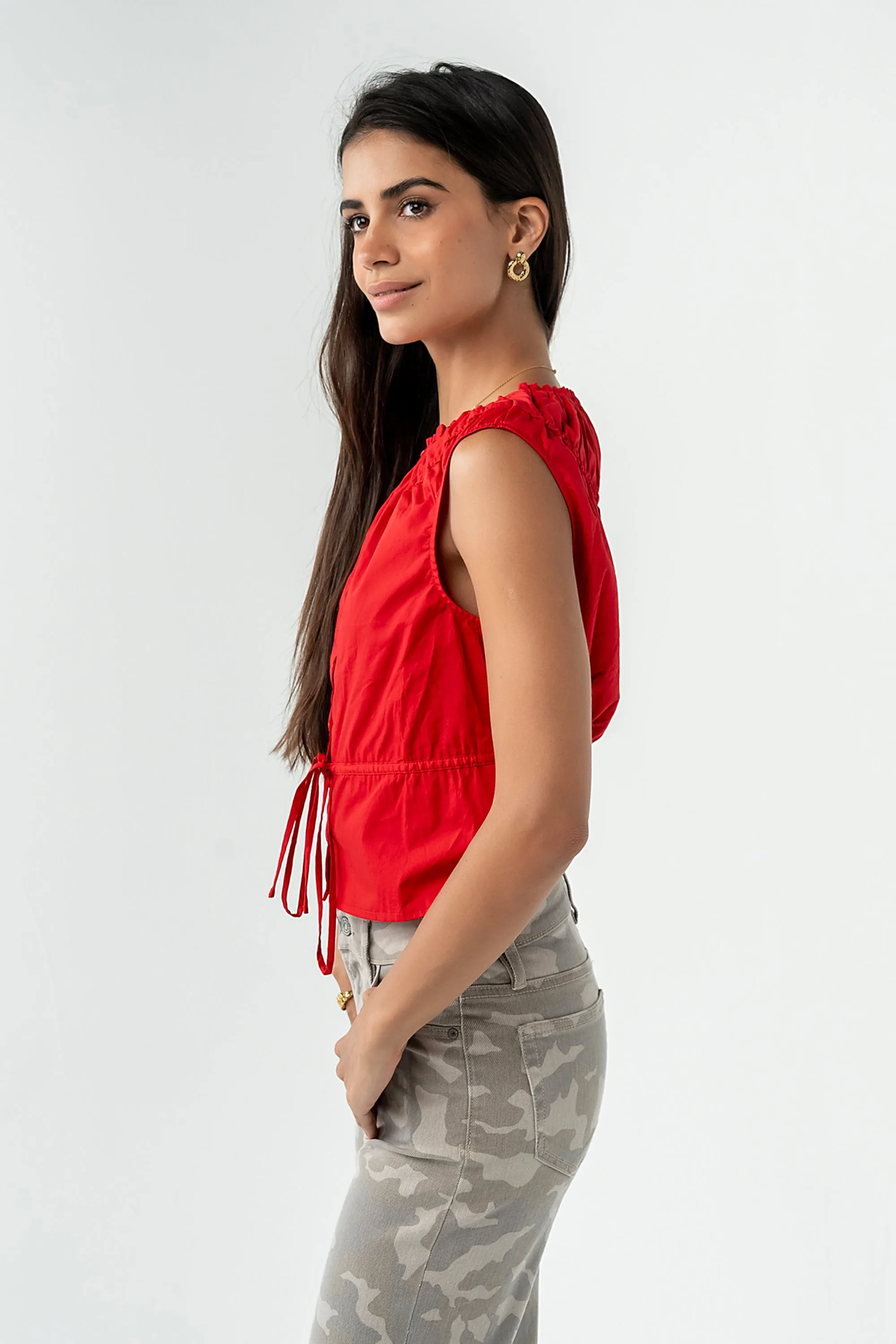 Tamika Ruched Top in Red sold by bohme product image thumbnail 2