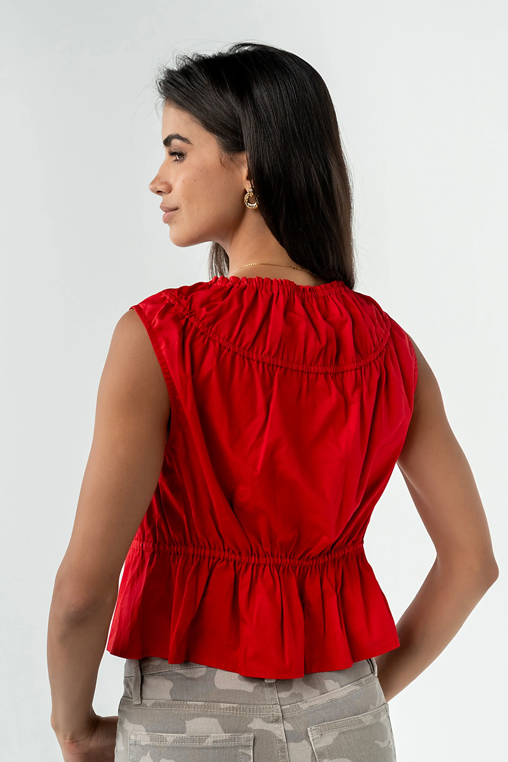 Tamika Ruched Top in Red sold by bohme product image thumbnail 4