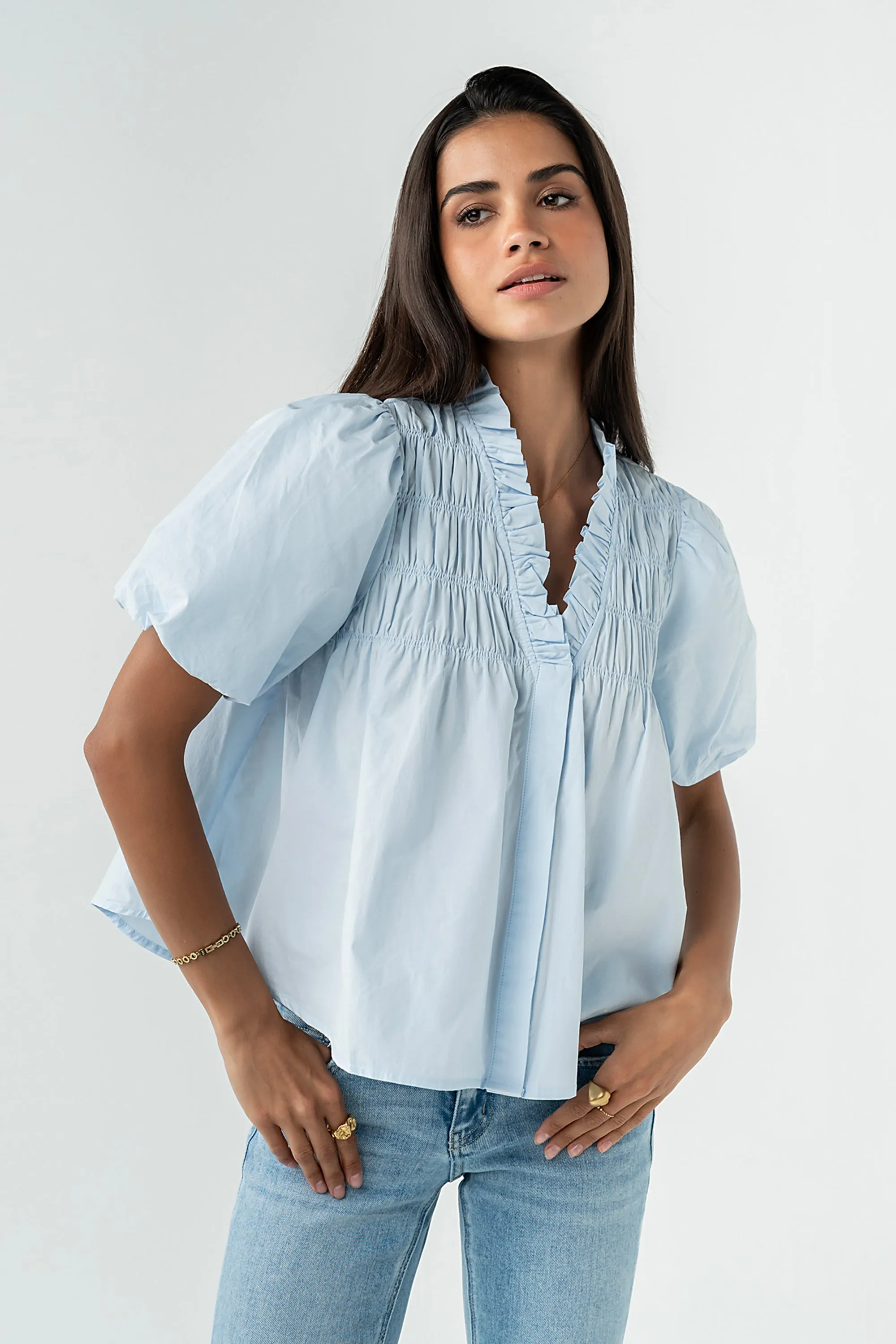 Nacie Smocked Top sold by bohme