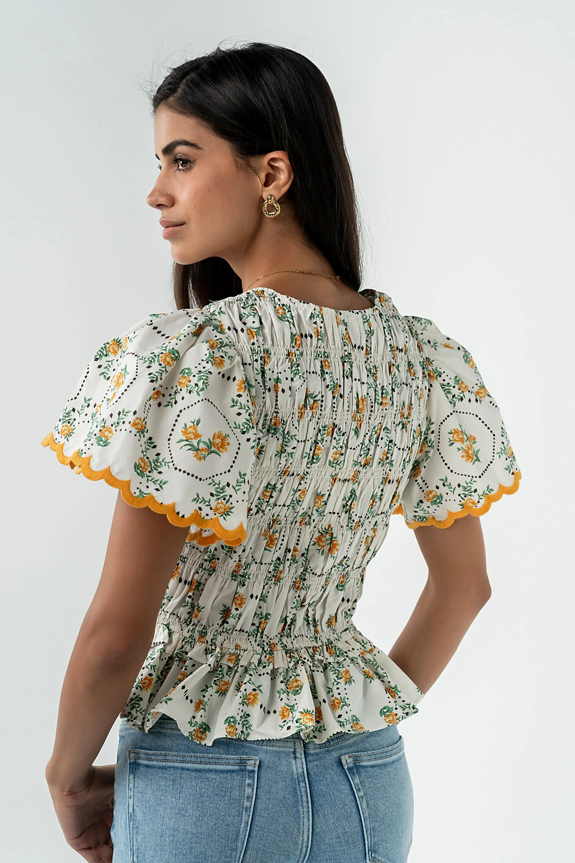 Rusty Smocked Blouse sold by bohme product image thumbnail 4