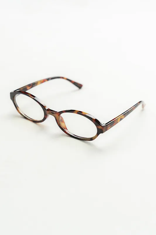 Eve Oval Blue Light Glasses in Tortoise made by bohme