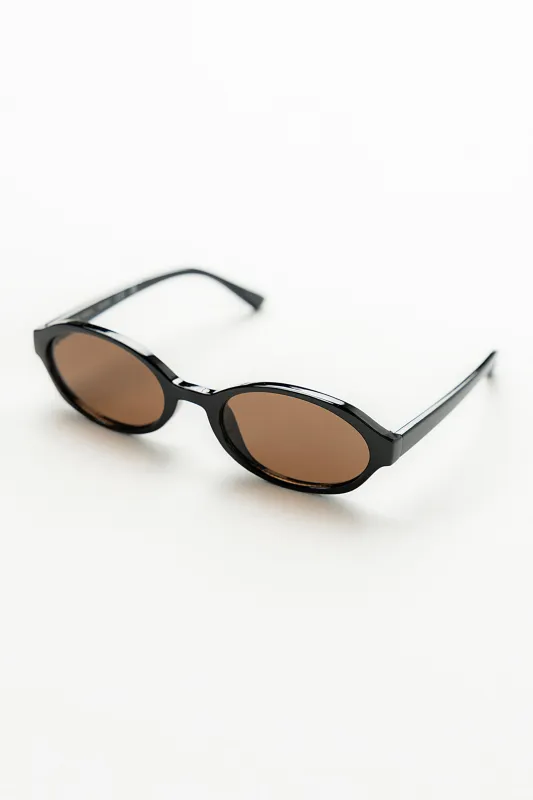 Eve Oval Sunglasses in Black made by bohme