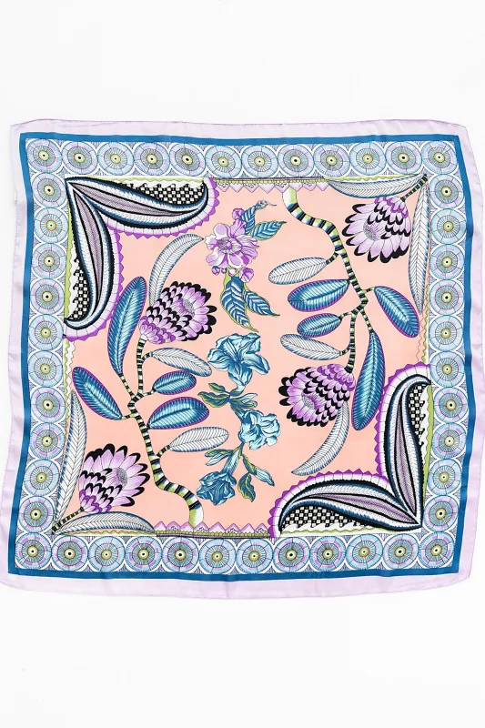 Micah Floral Bandana Scarf in Royal Blue made by bohme