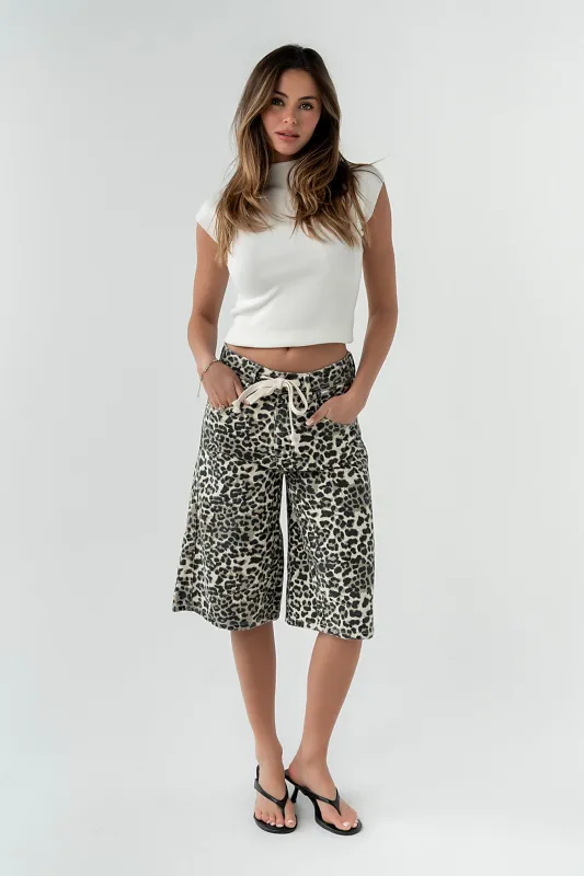 Briggs Leopard Barrel Jorts made by bohme