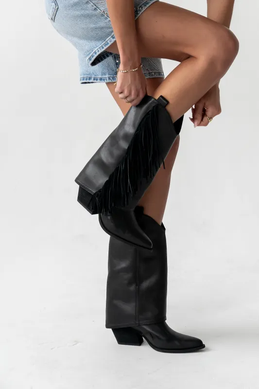 Deston Fringe Boots in Black made by bohme