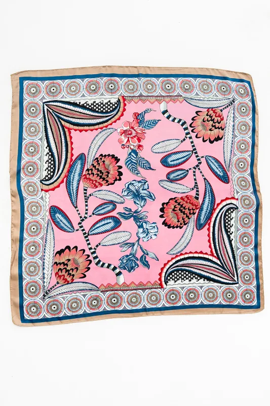 Micah Floral Bandana Scarf in Blue made by bohme