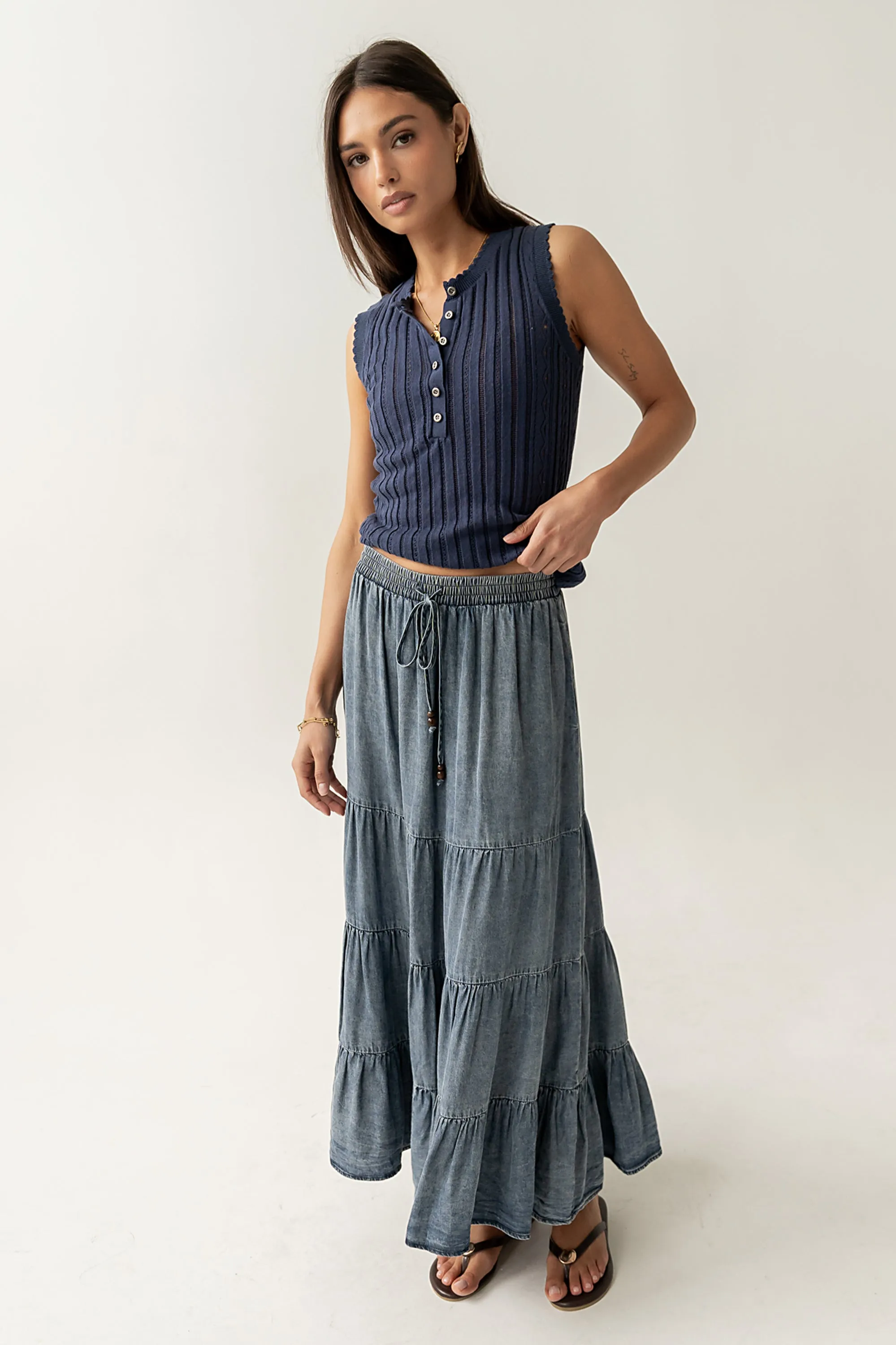 Manoella Tiered Maxi Skirt sold by bohme product image thumbnail 2