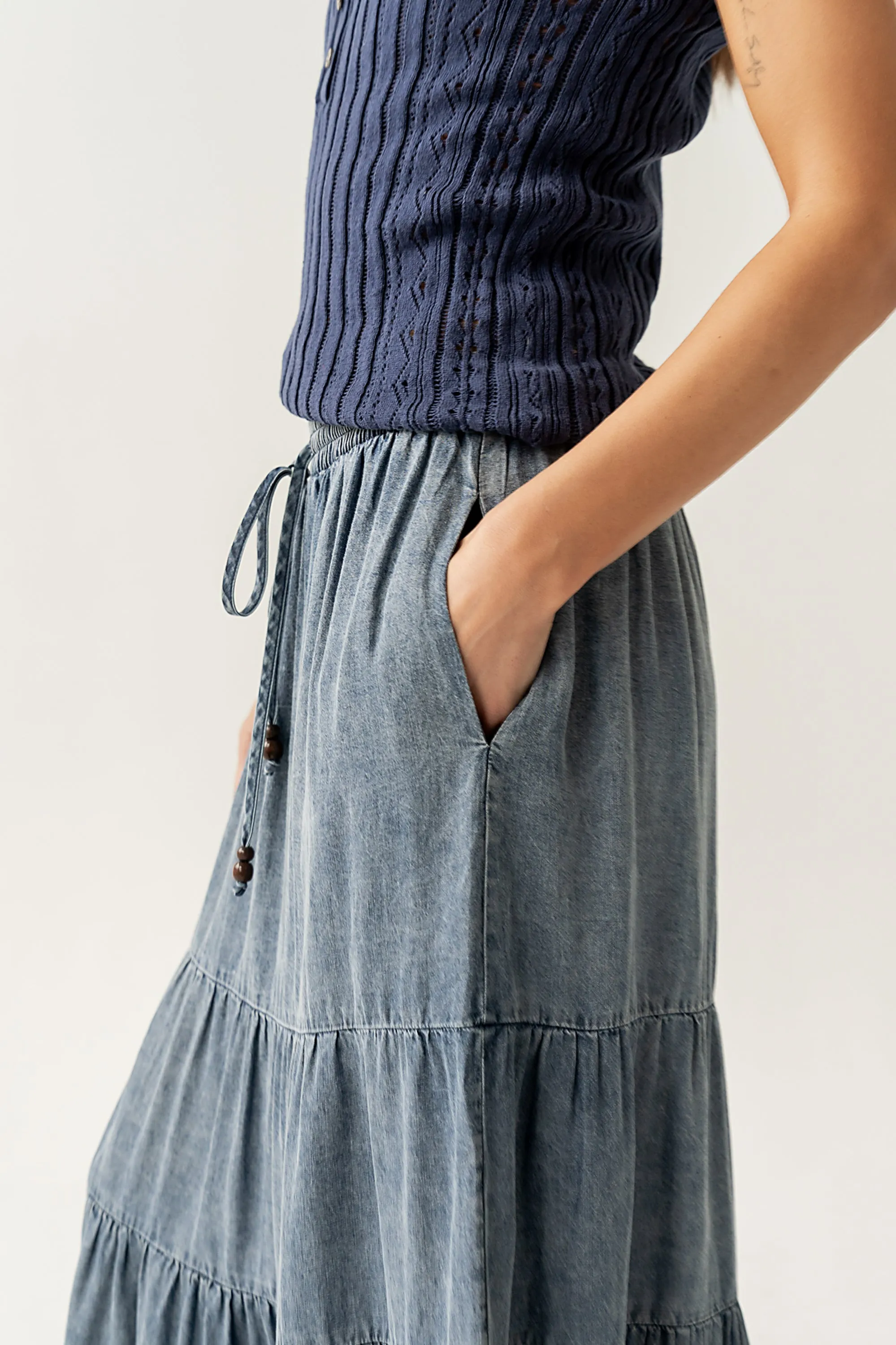 Manoella Tiered Maxi Skirt sold by bohme product image thumbnail 4