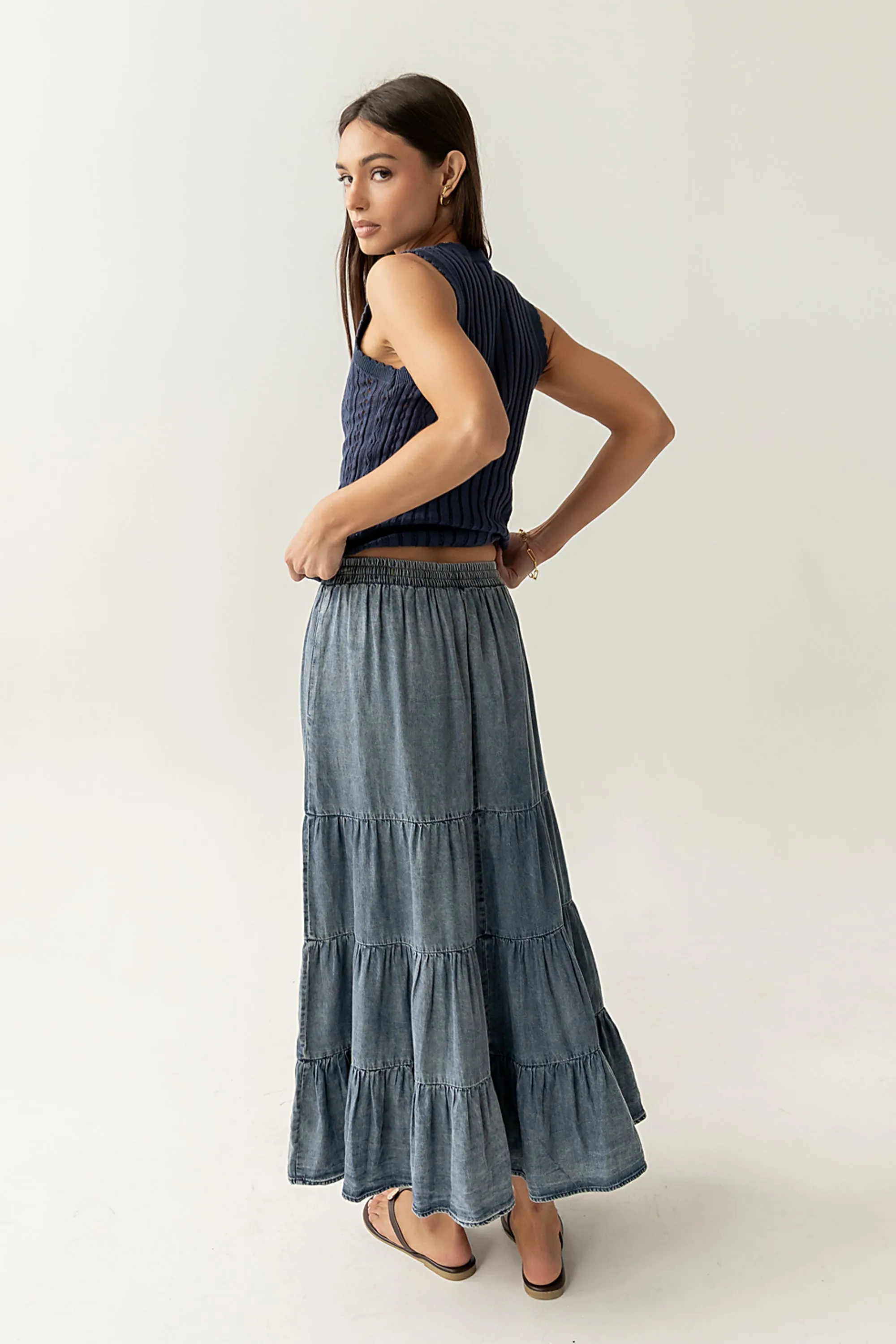 Manoella Tiered Maxi Skirt sold by bohme product image thumbnail 3