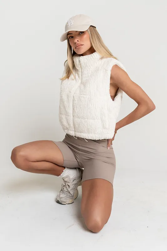 Ginny Fur Vest in Ivory made by bohme