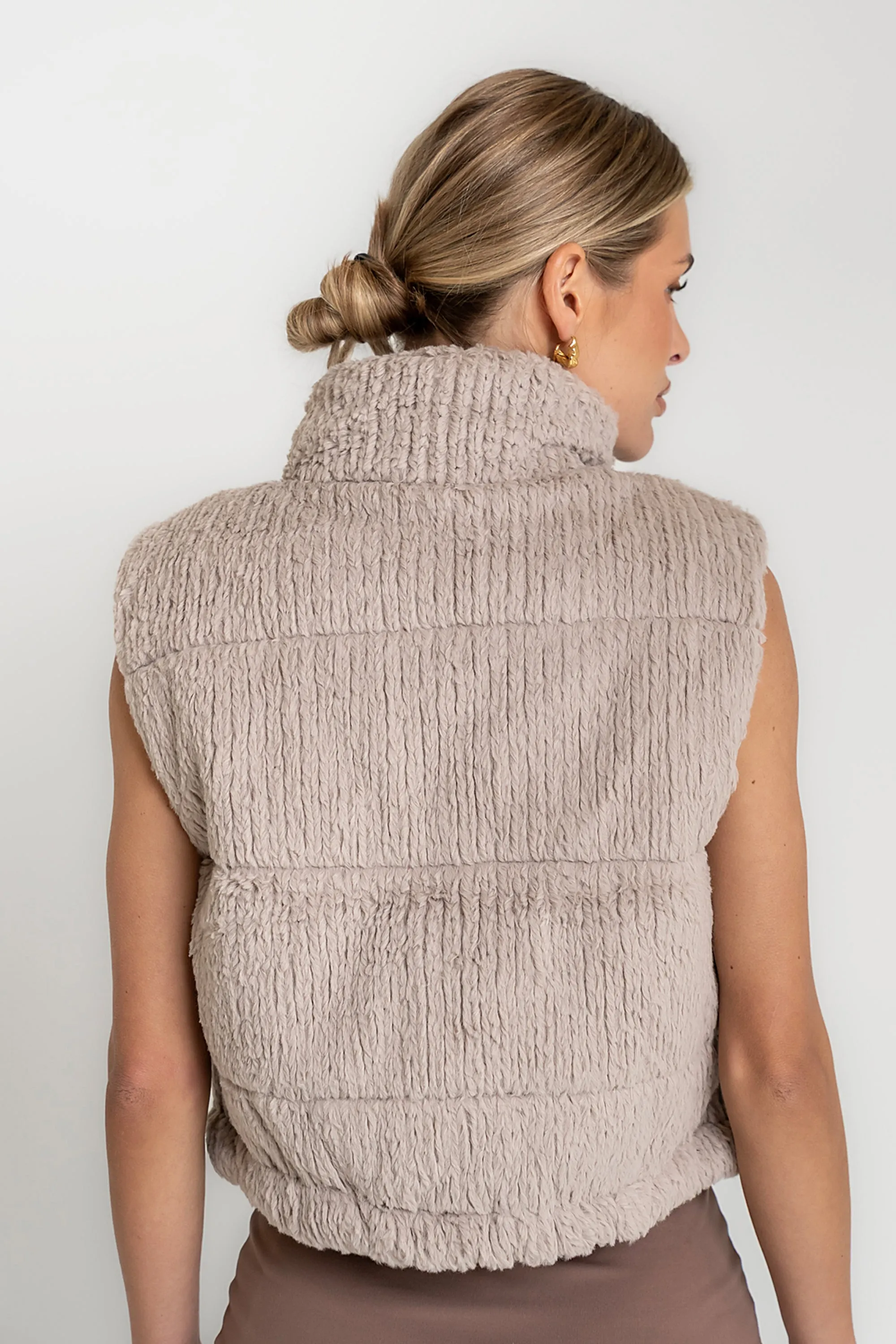 Ginny Fur Vest in Taupe sold by bohme product image thumbnail 5