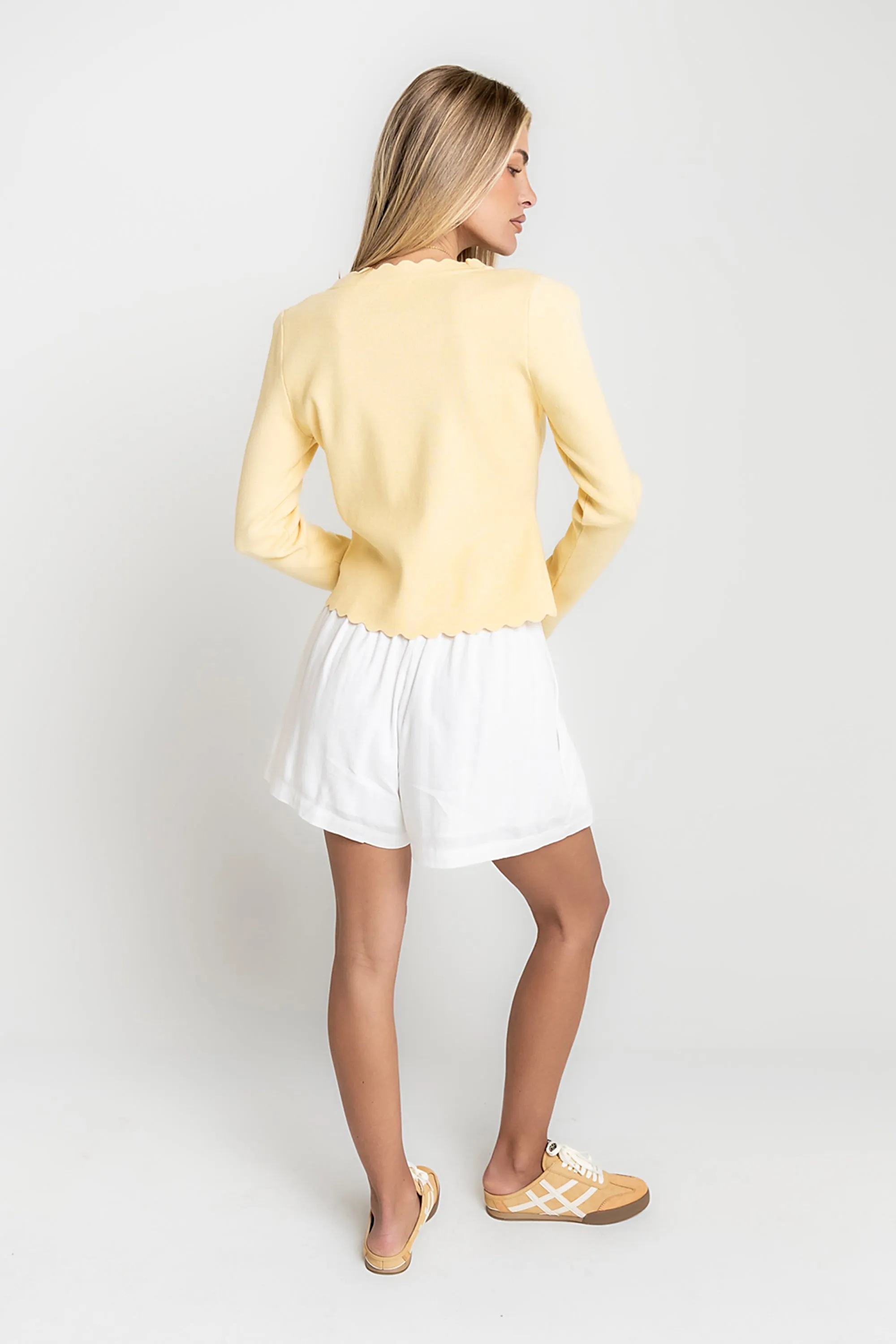 Suzy Scalloped Sweater in Yellow sold by bohme product image thumbnail 5