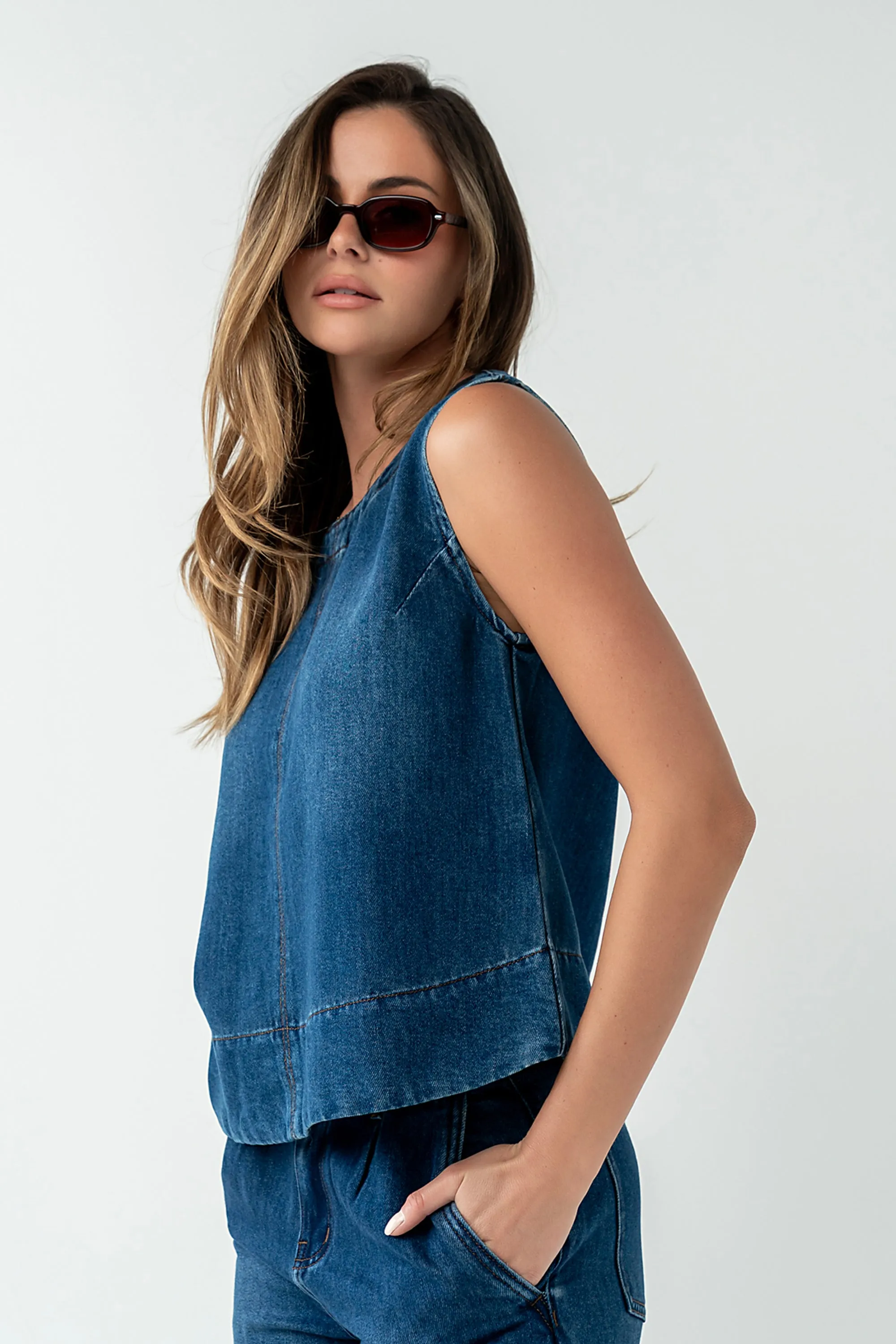 Victoria Denim Top - FINAL SALE sold by bohme product image thumbnail 2