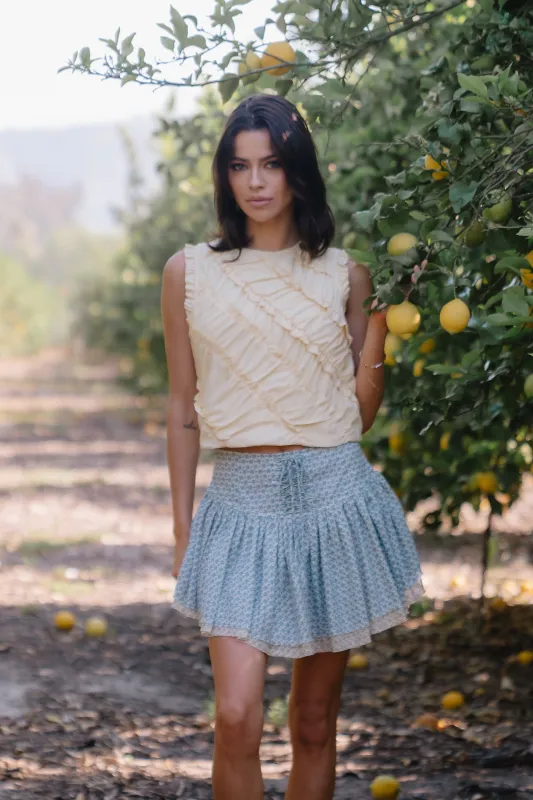 Andee Floral Mini Skirt in Blue - FINAL SALE made by bohme