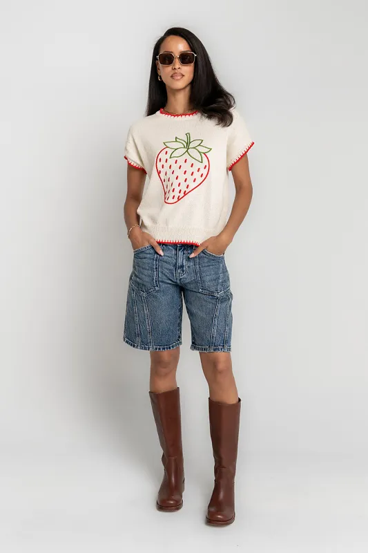 Chloe Embroidered Sweater Tee - FINAL SALE made by bohme