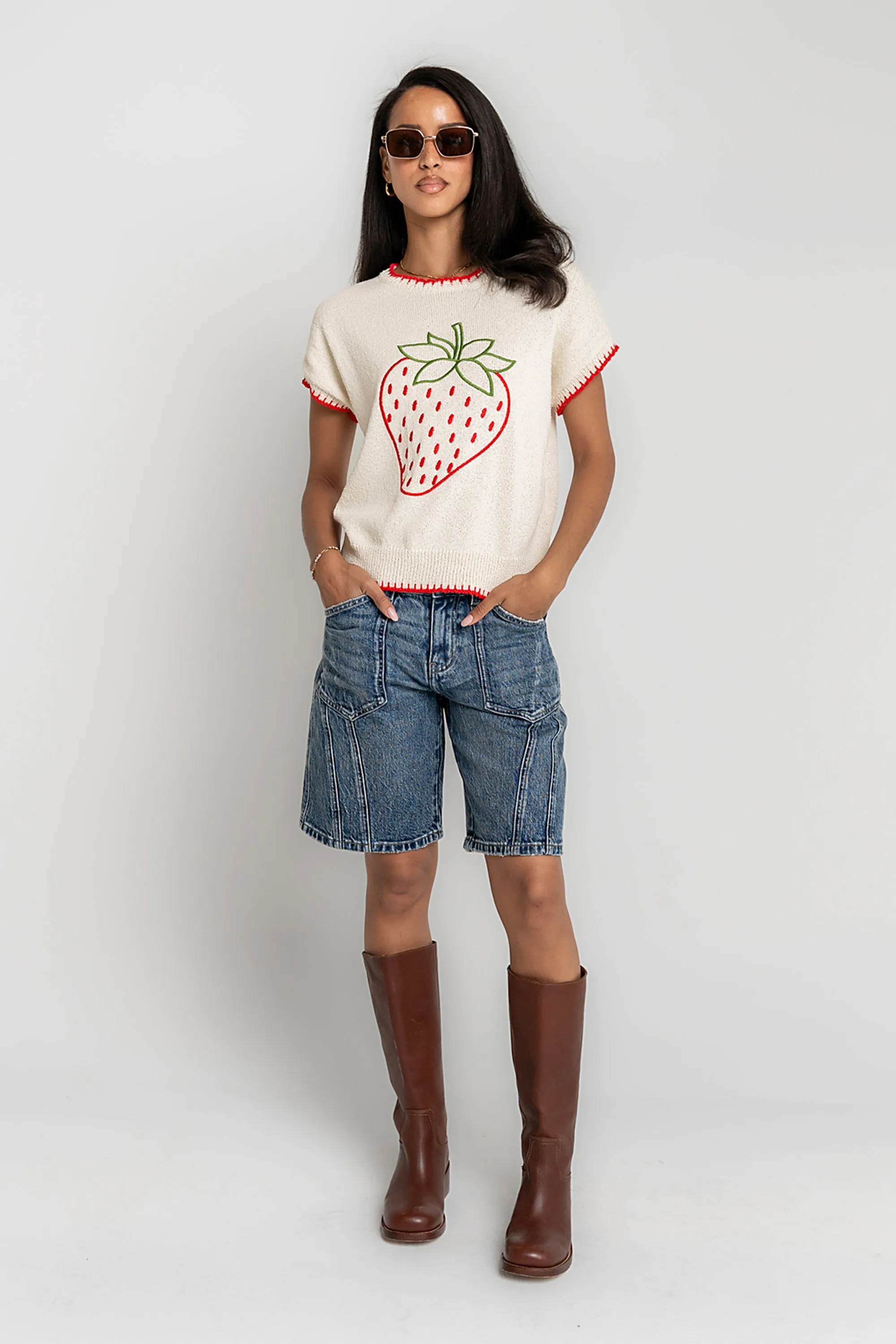 Chloe Embroidered Sweater Tee - FINAL SALE sold by bohme