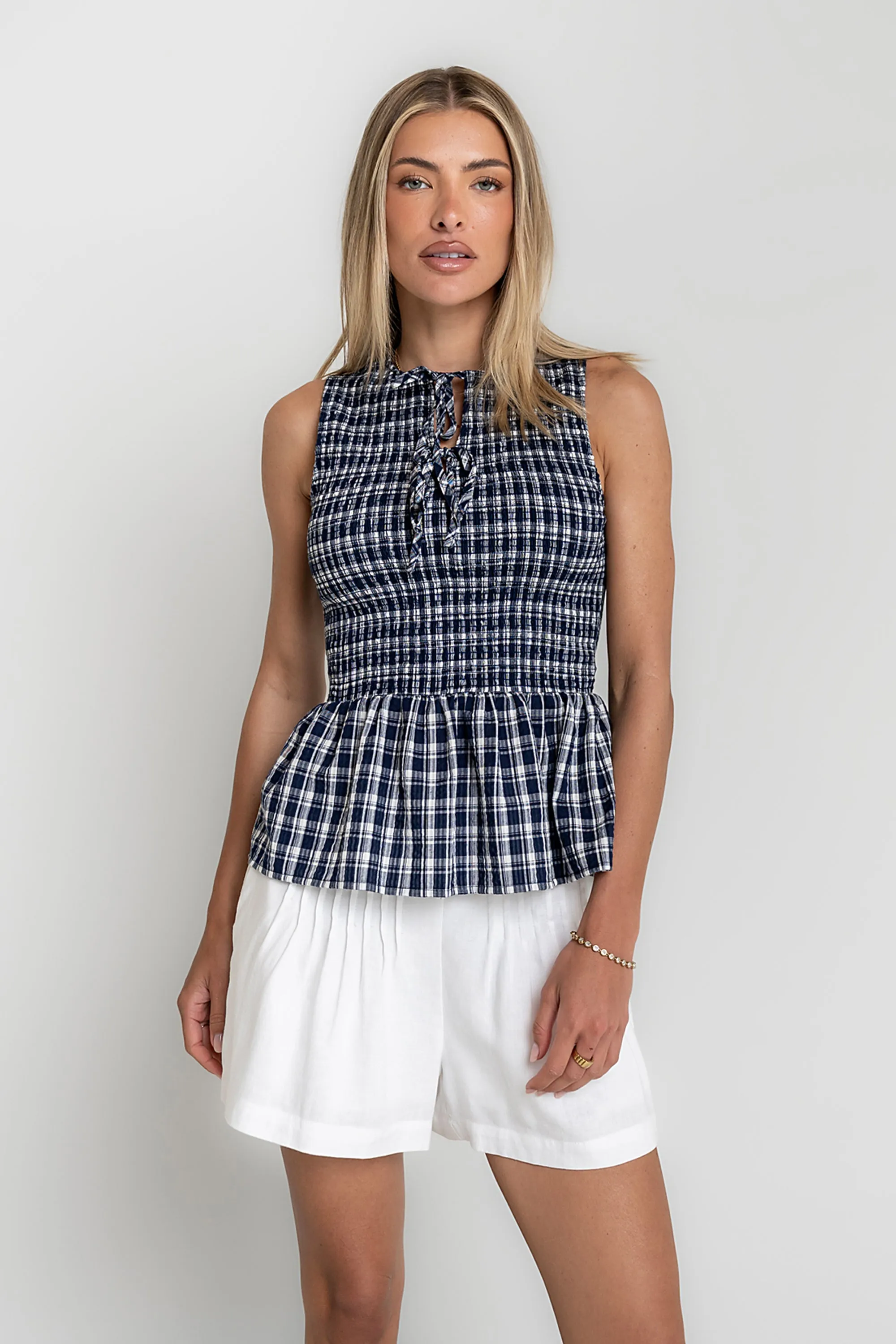Peggy Gingham Smocked Tank sold by bohme product image thumbnail 2