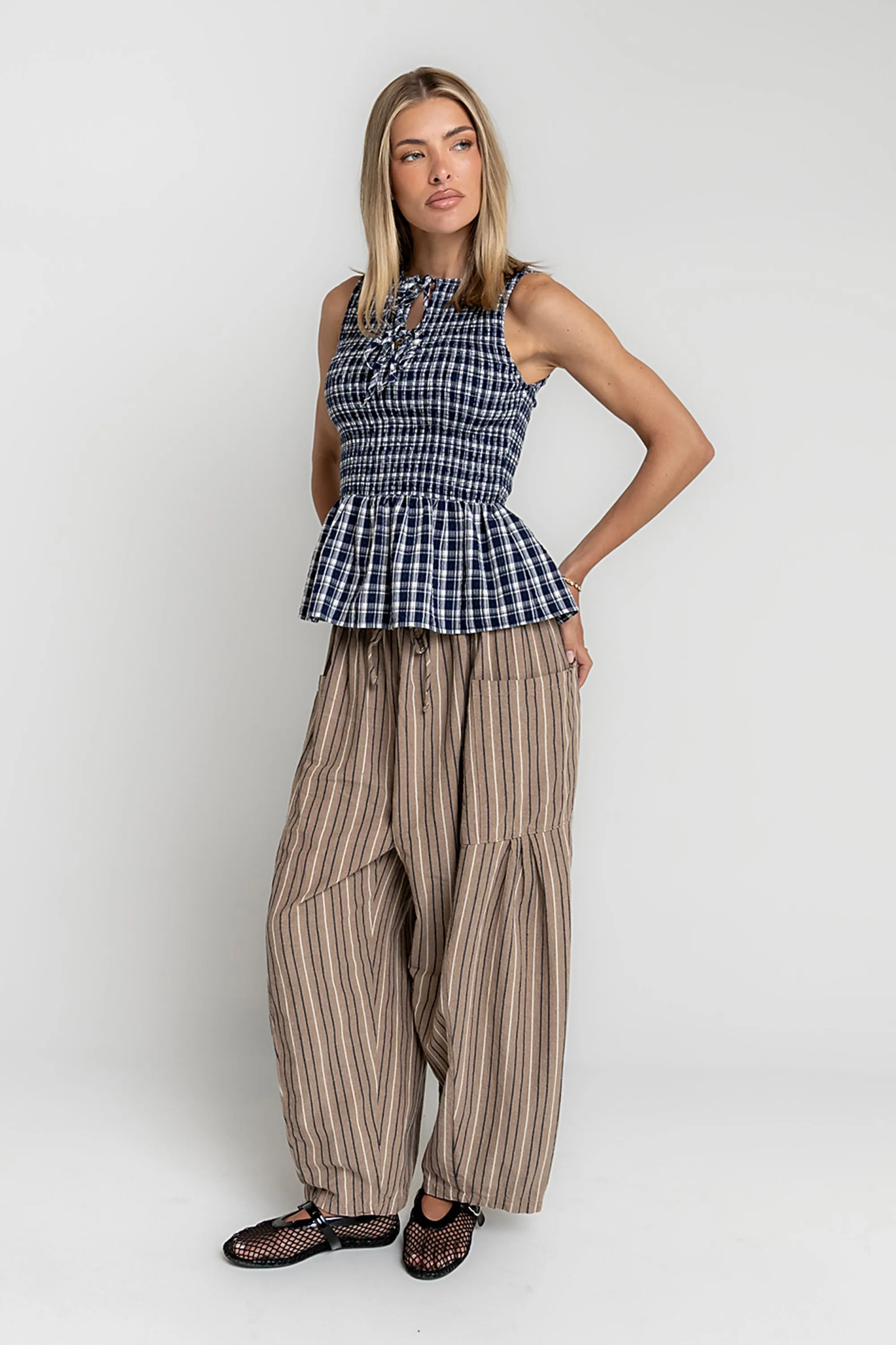 Peggy Gingham Smocked Tank sold by bohme product image thumbnail 4