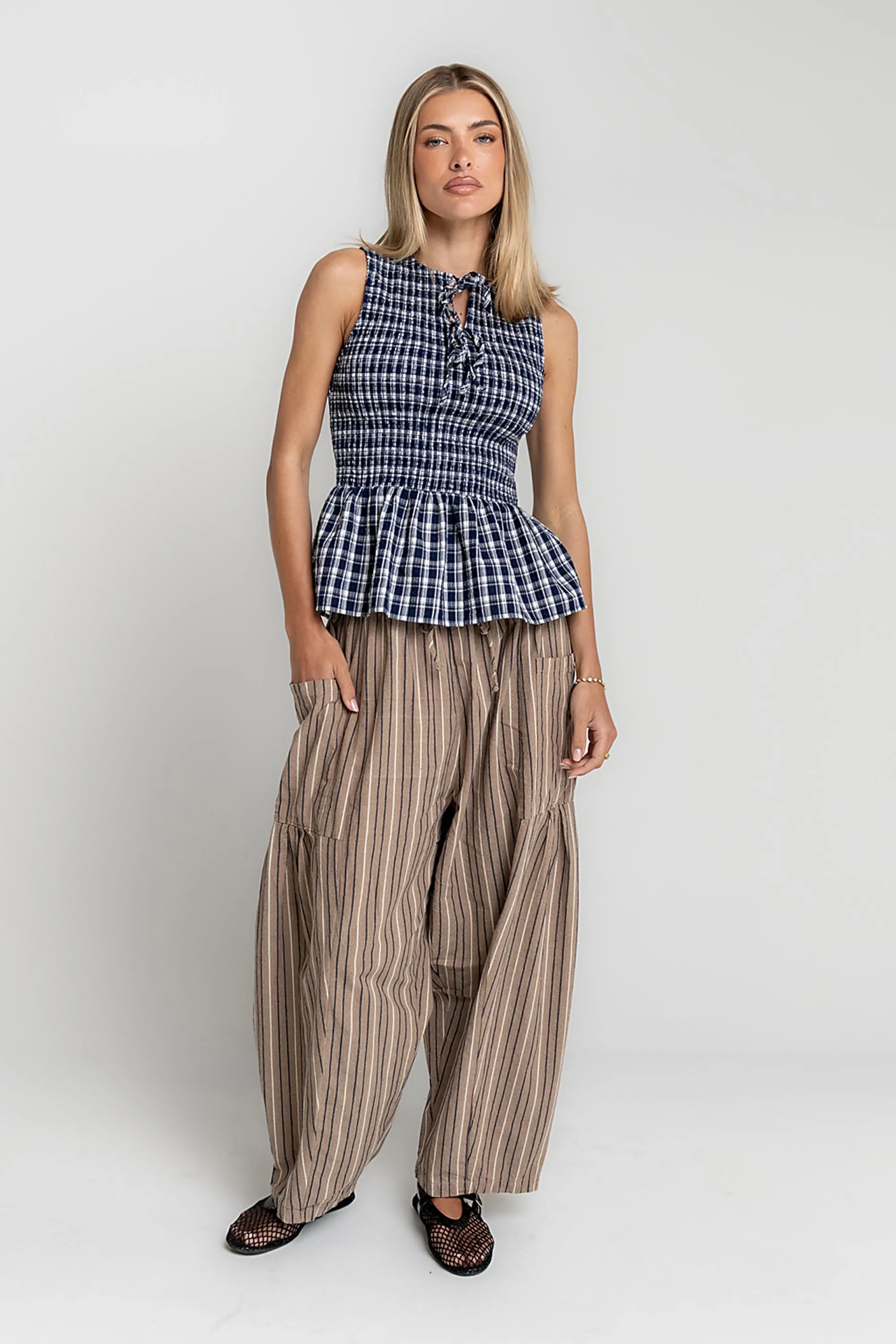 Peggy Gingham Smocked Tank sold by bohme product image thumbnail 5