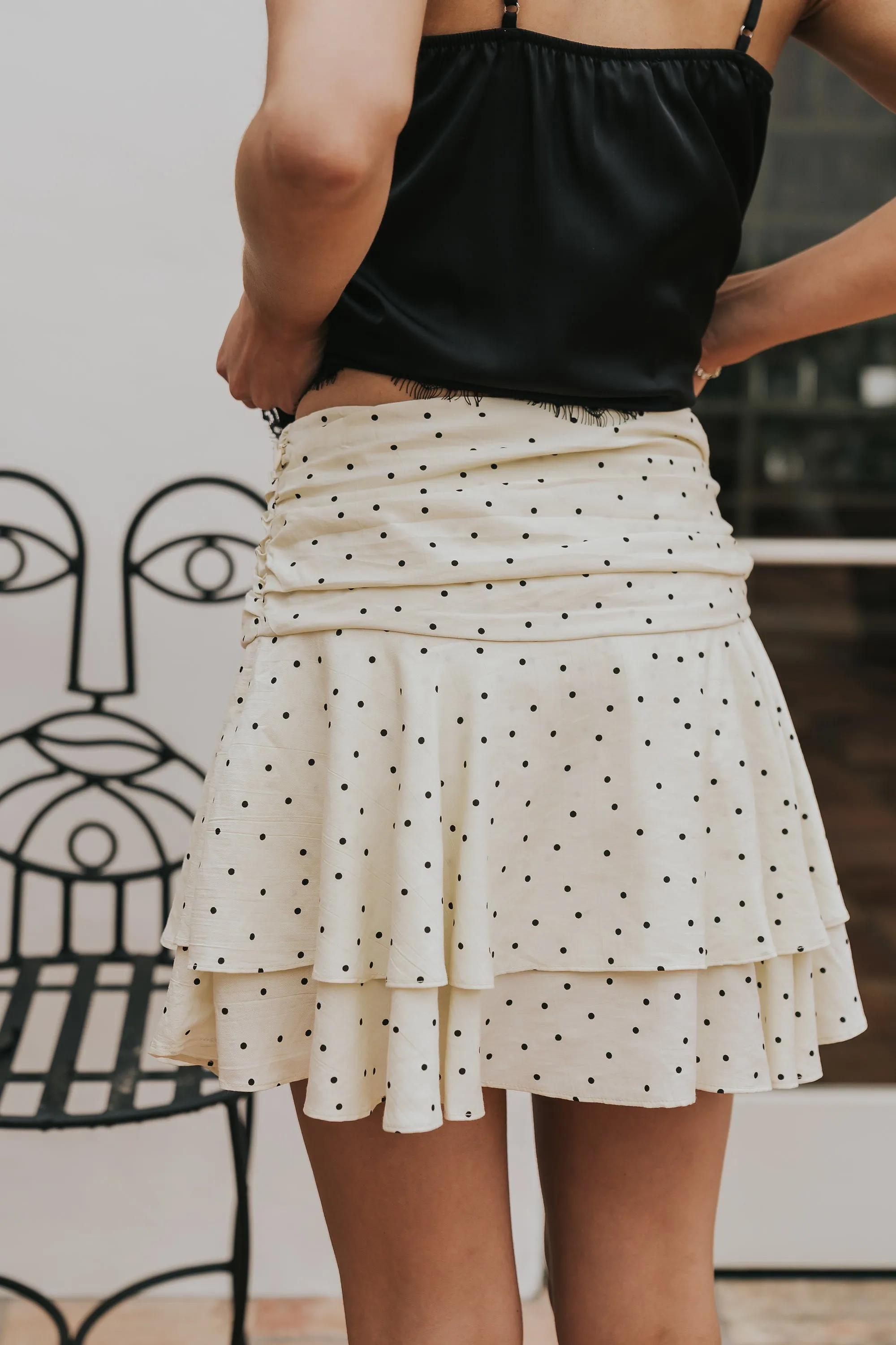 Trina Polka Dot Mini Skirt in Yellow sold by bohme product image thumbnail 2