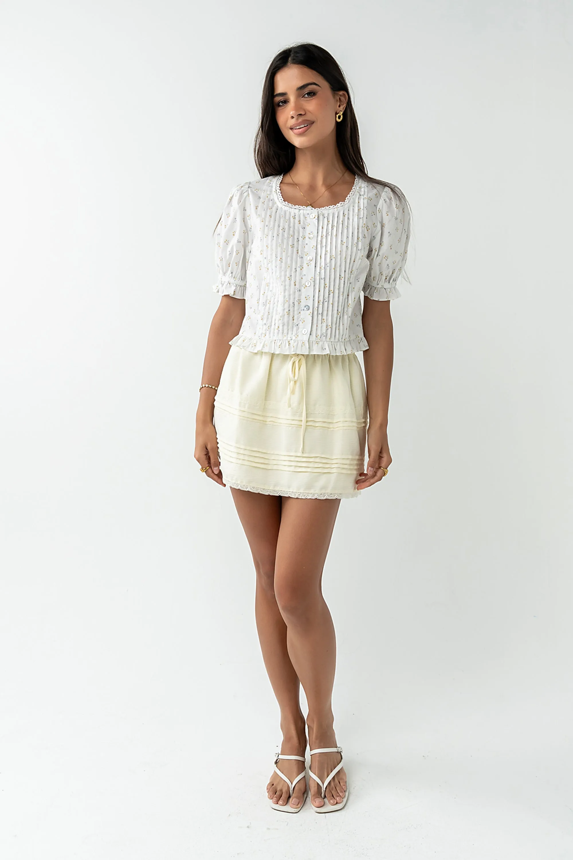 Tracie Floral Blouse in White sold by bohme product image thumbnail 3