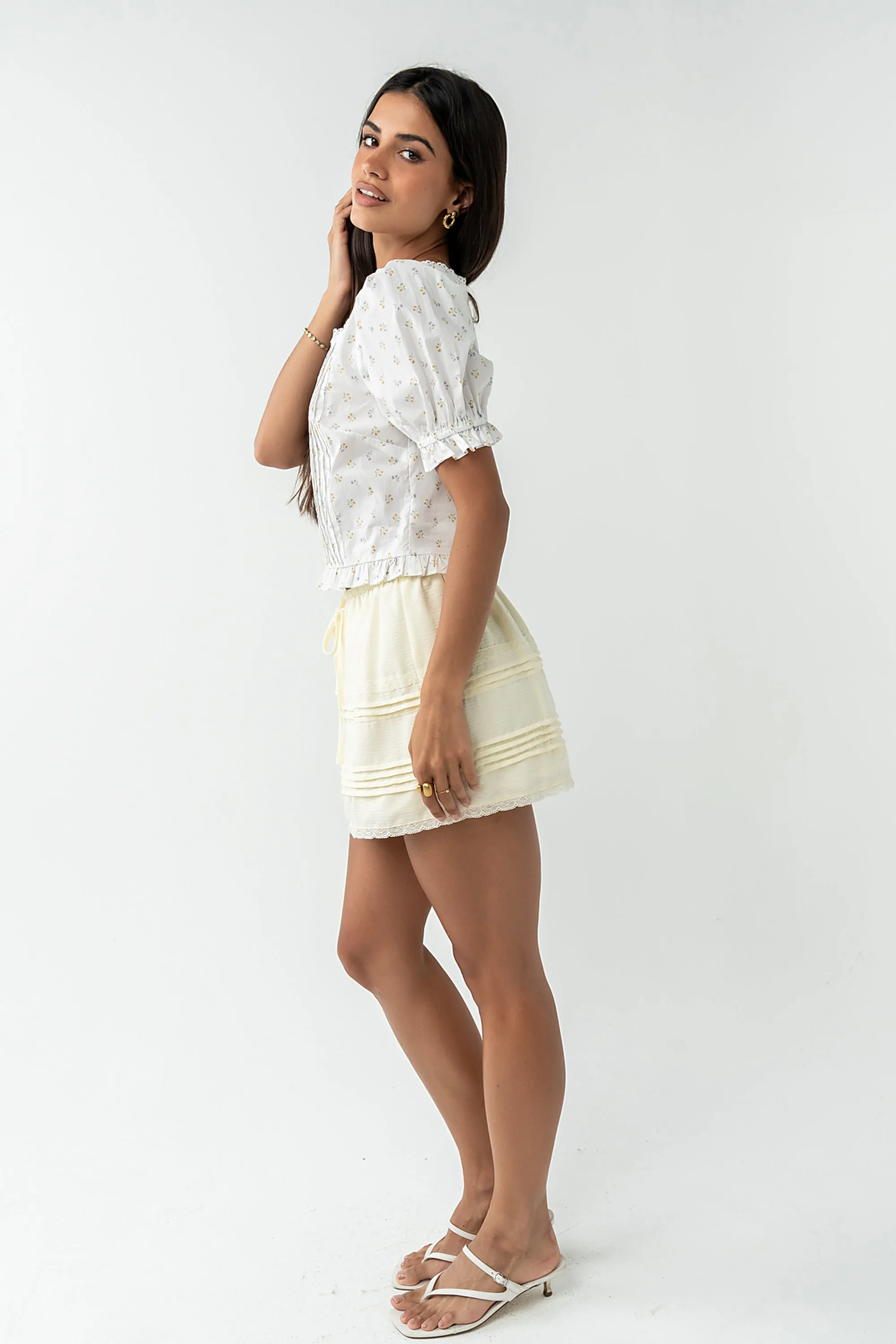 Tracie Floral Blouse in White sold by bohme product image thumbnail 4