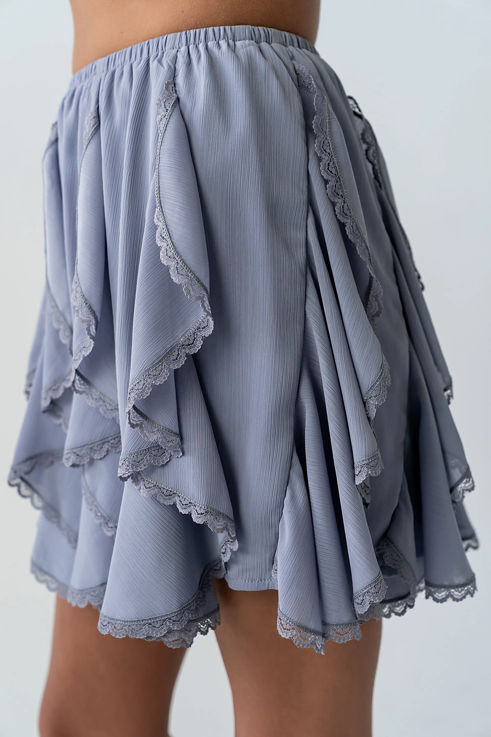 Cole Ruffle Mini Skirt in Light Blue sold by bohme product image thumbnail 2
